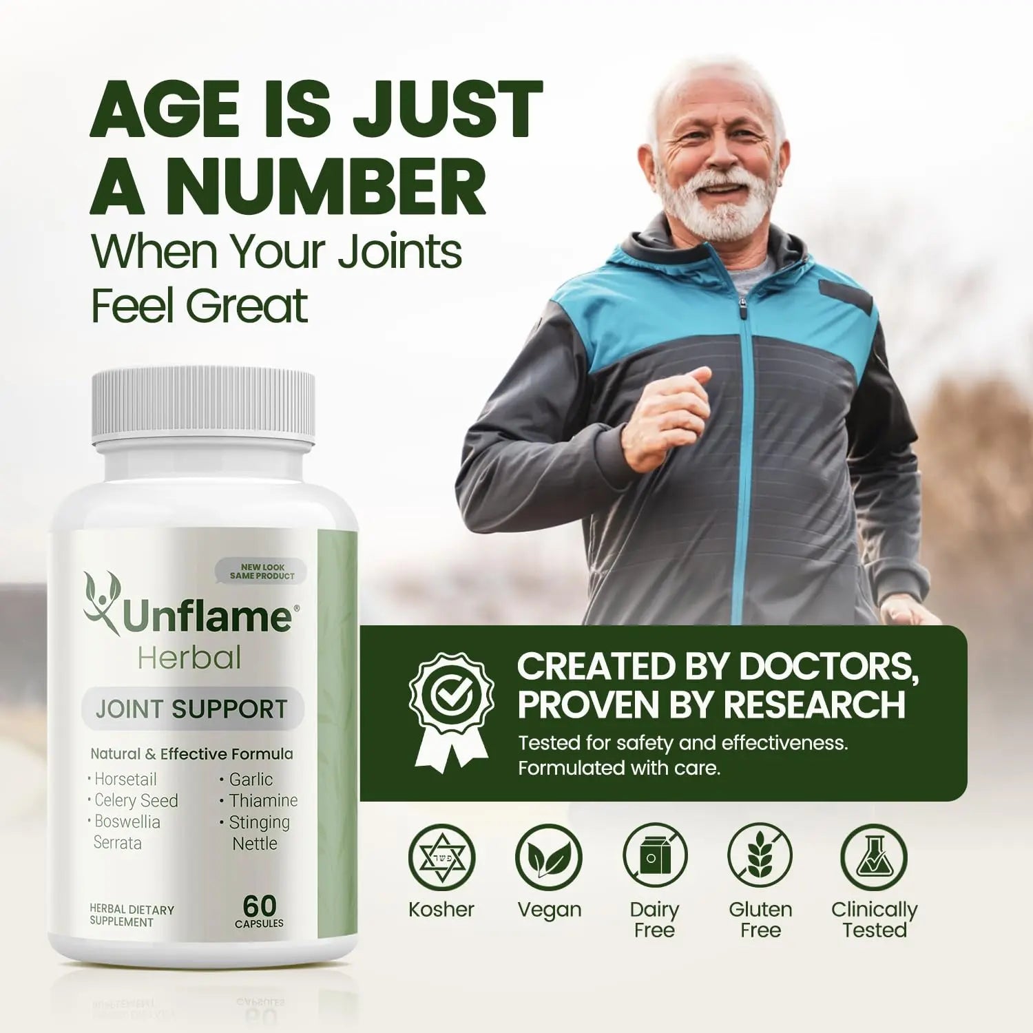 Unflame Herbal Supplement – Botanical Support for Joints, Back, and Muscles – 60 Capsules – Natural Herbal Blend – Dietary Supplement Unflame uk supplements
