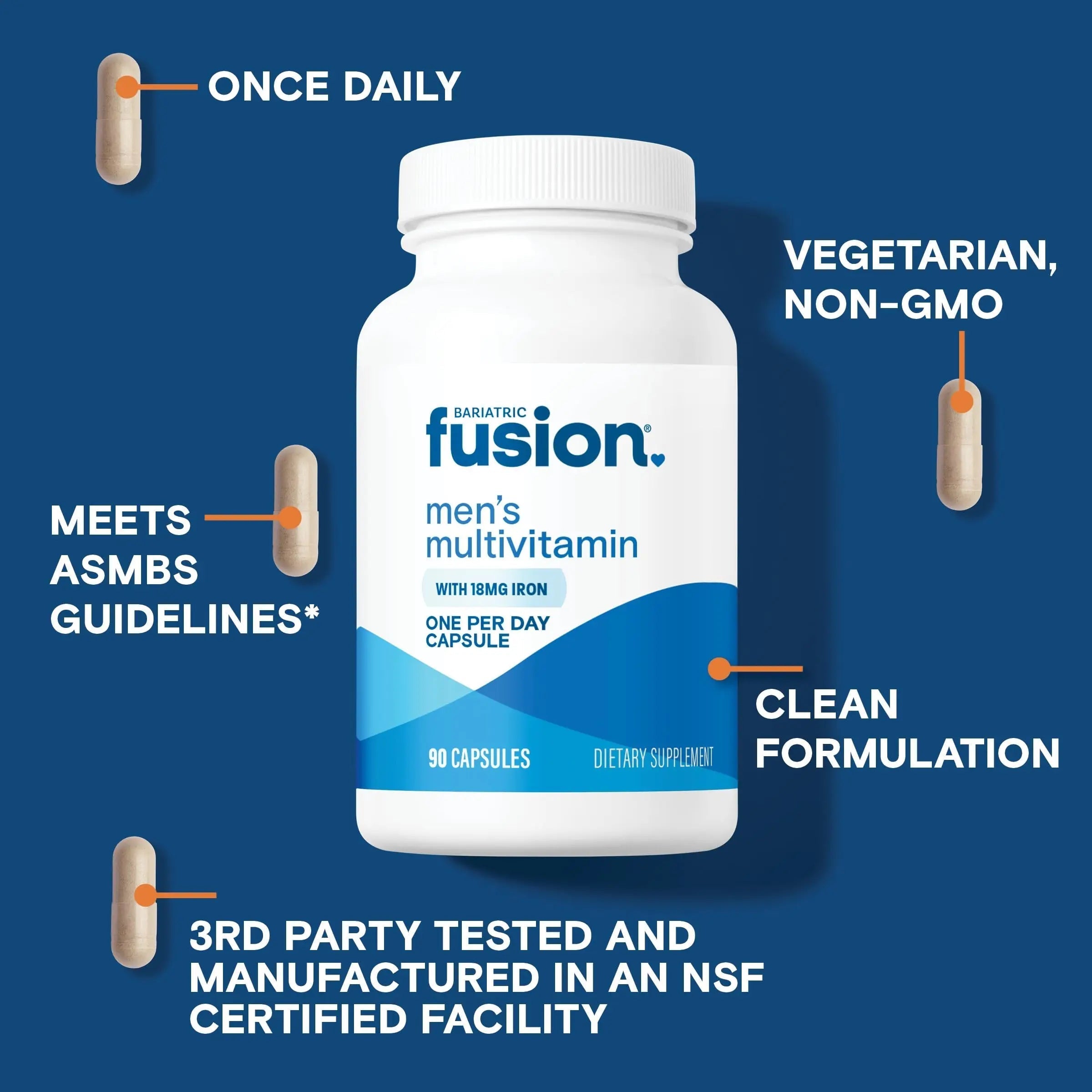 Bariatric Fusion One Per Day Bariatric Multivitamin with Iron for Men | with Prostate and Heart Support Vitamins* | Bariatric Fusion uk supplements