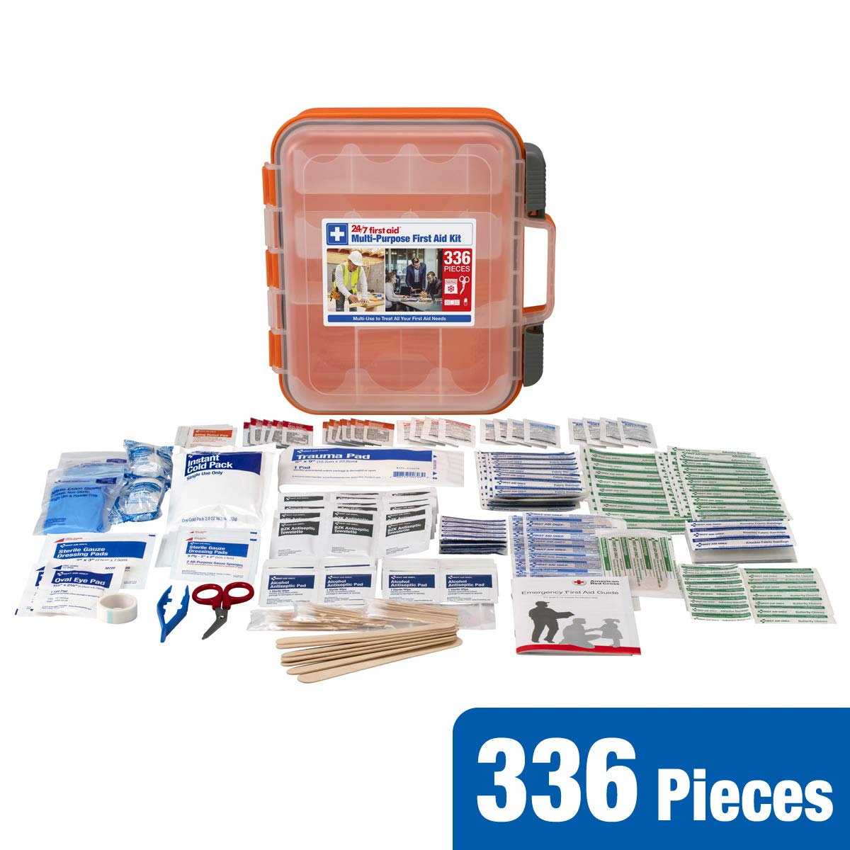 336 Piece First Aid Kit, Plastic Case 24/7 First Aid uk supplements