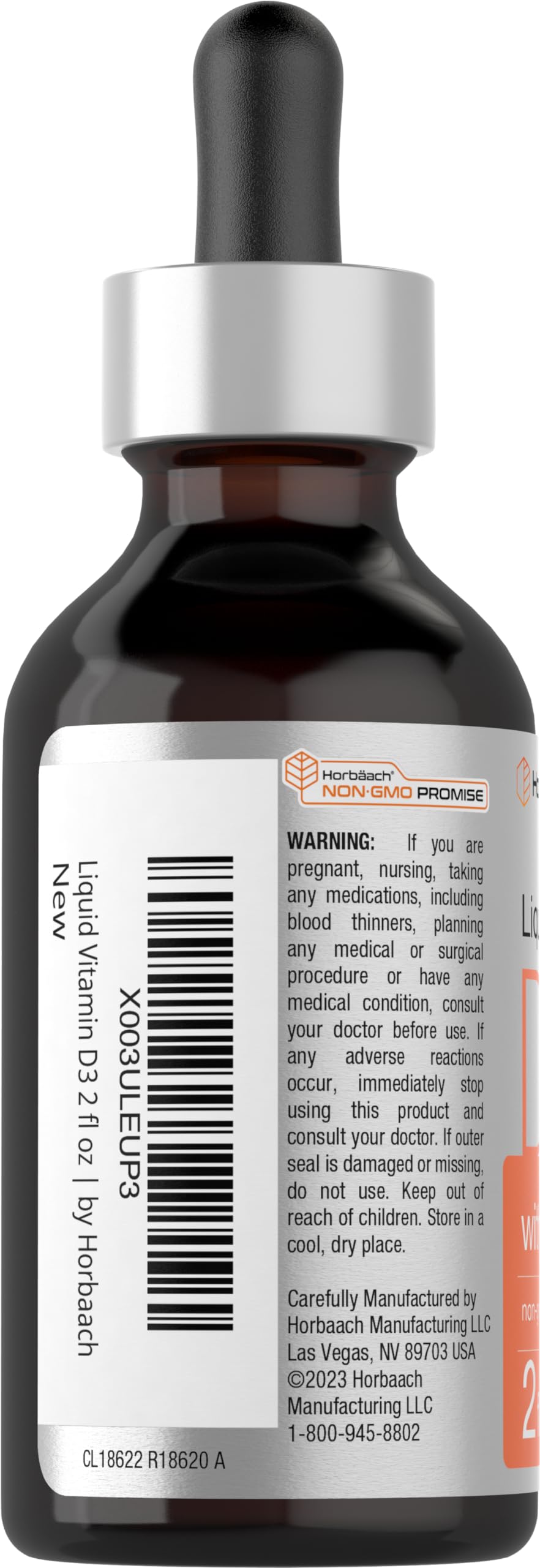 Horbäach Vitamin D3 + K2 Liquid Drops | with MK7 | 2 Fl Oz | Vegetarian | Non-GMO Horbäach uk supplements
