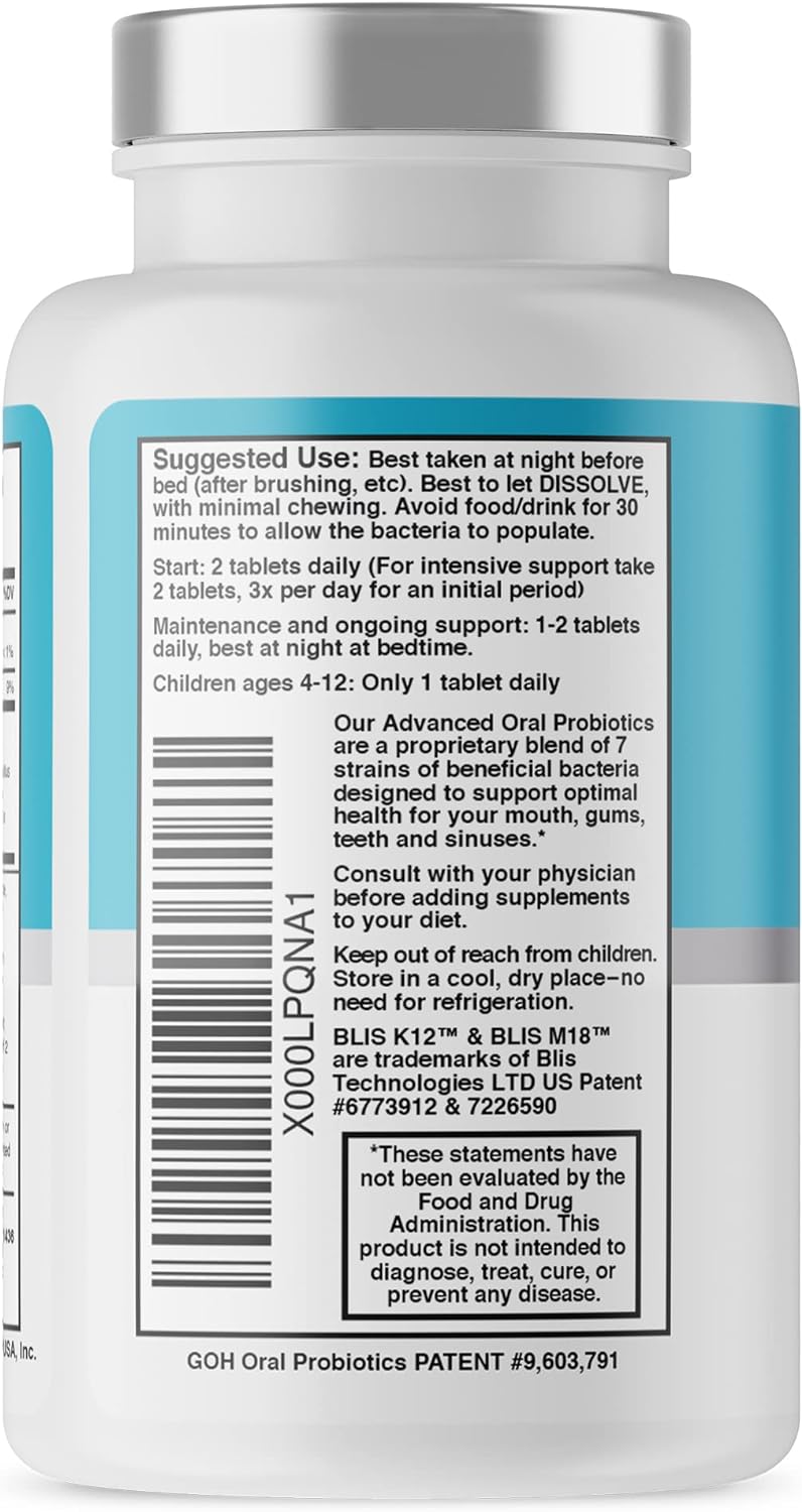 Oral Probiotics for Mouth Bad Breath Treatment for Adults: Dentist Formulat Great Oral Health uk supplements