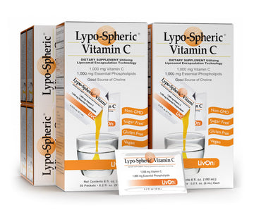 LivOn Laboratories Lypo–Spheric Vitamin C – 6 Cartons (180 Packets) – 1,000 mg Vitamin C & 1,000 mg Essential Phospholipids Per Packet – Liposome Encapsulated for Improved Absorption – 100% Non–GMO LivOn Laboratories uk supplements