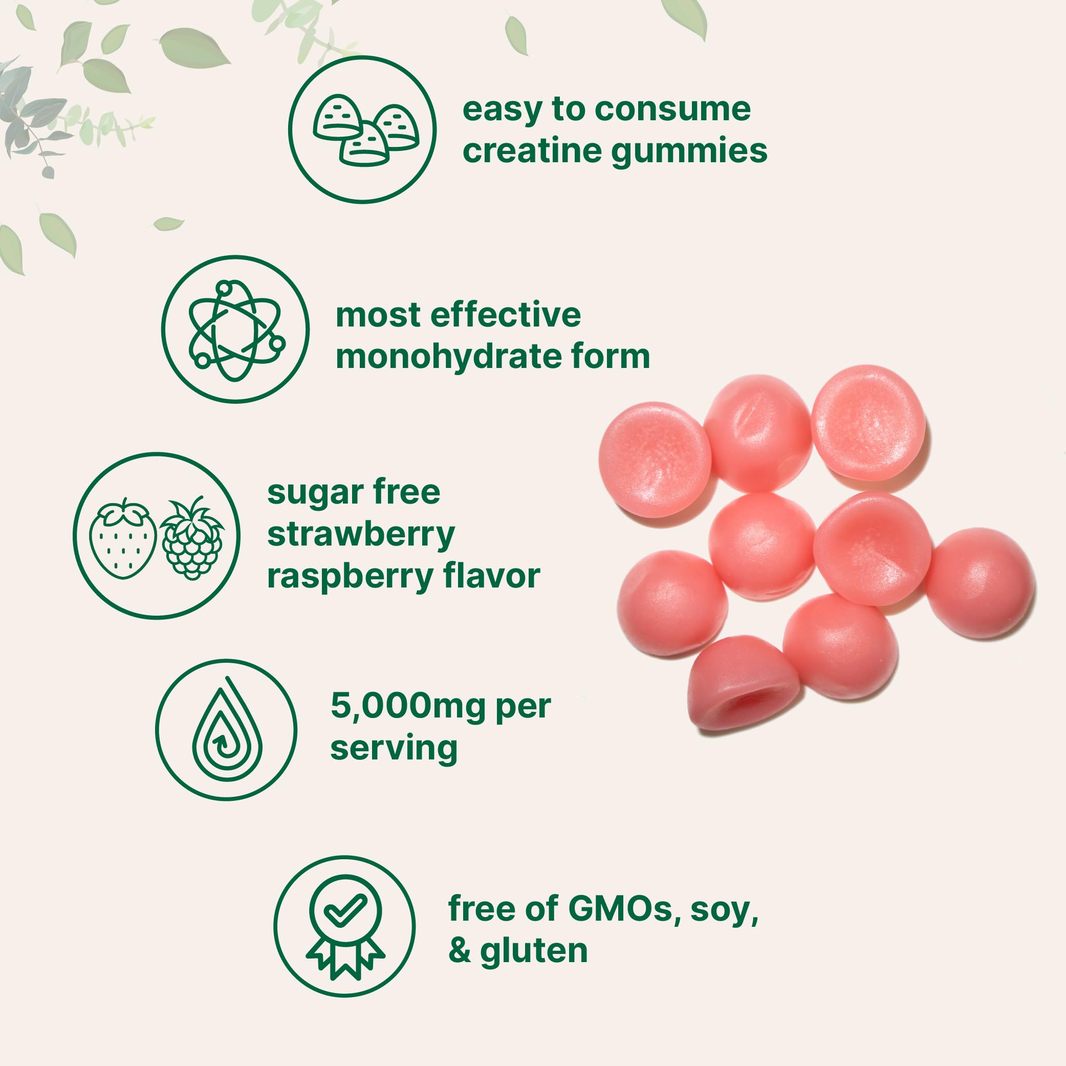 Creatine Monohydrate Gummies 5,000mg Per Serving, 120 Count | Sugar Free Strawberry Raspberry Flavored | Creatine for Women & Men | Pre Workout + Muscle Strength & Recovery Support | Non-GMO Micro Ingredients uk supplements