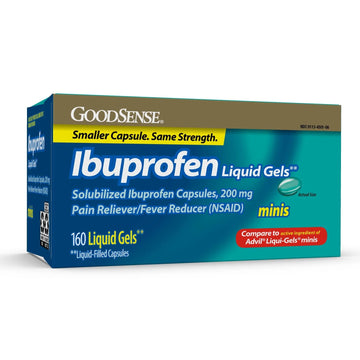 GoodSense Ibuprofen Mini Liquid-Gels, 200 mg, Liquid-Filled Capsules, Pain Reliever and Fever Reducer, 160 Count GoodSense uk supplements