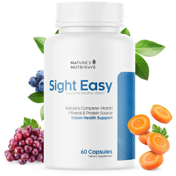 SIGHT EASY - Eye Vitamins & Mineral Supplements with Lutein & Zeaxanthin, Vitamin C, Vitamin E, Zinc and Bilberry for Healthy Vision and Eye Function Support - 60 Capsules, 1 Month Supply Nature’s NutriWave uk supplements