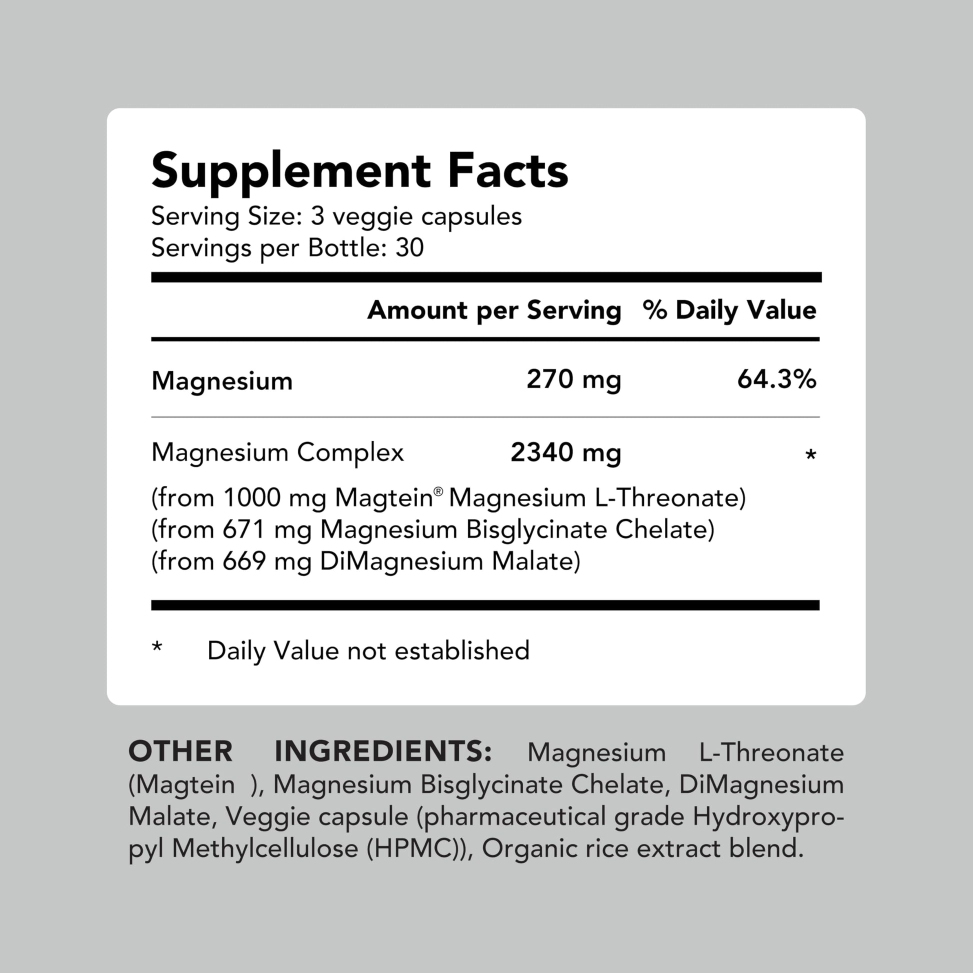 AMANDEAN Magtein Magnesium Complex. L-Threonate, Glycinate, Malate Triple Blend Chelated Magnesium Supplement. 90 Veggie Capsules. High Absorption Branded Ingredients. Brain Health, Sleep, Calm*. AMANDEAN uk supplements
