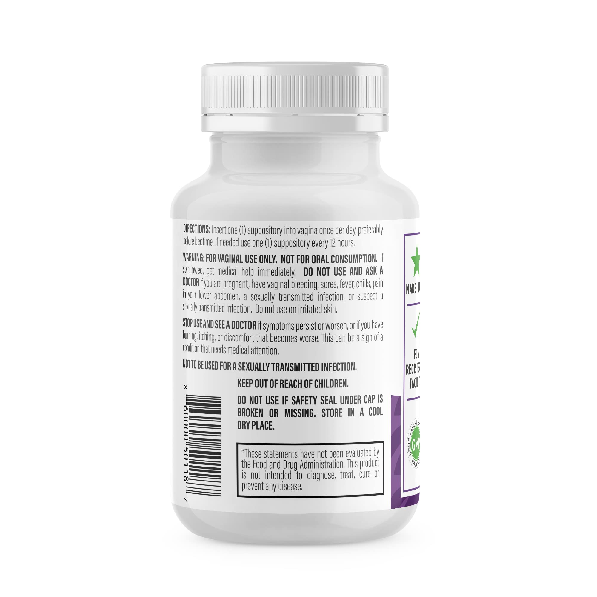 NewLife Naturals - Boric Acid Suppositories for Women pH Balance Pills - 600mg - Feminine Care NewLife Naturals uk supplements