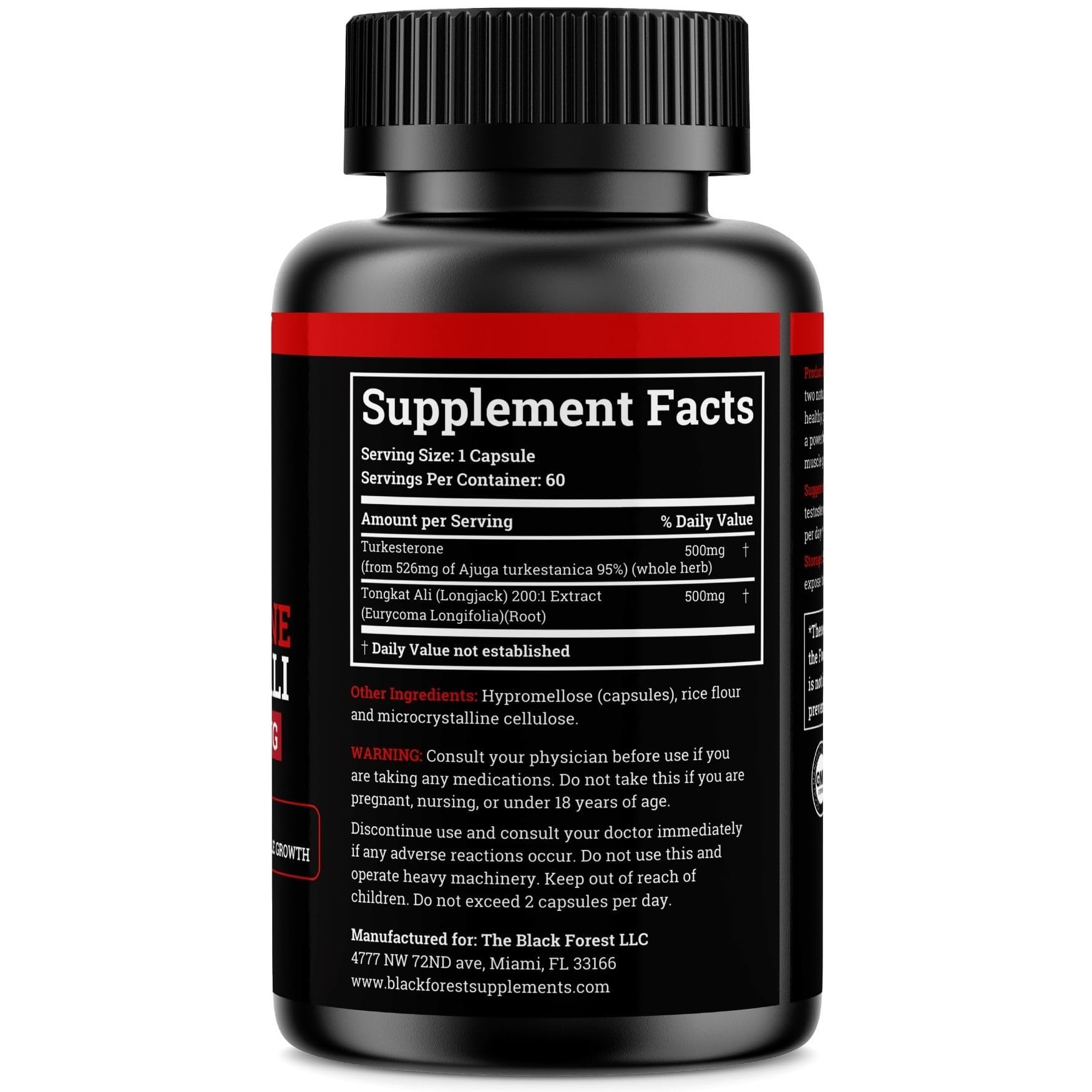 Black Forest Turkesterone Tongkat Ali Supplement 1000mg per Serving (Max Purity 95%) Turkesterone Supplement for Men (Tongkat Ali for Men Longjack 200:1) Similar to Tongkat Ali Fadogia Agrestis Black Forest uk supplements