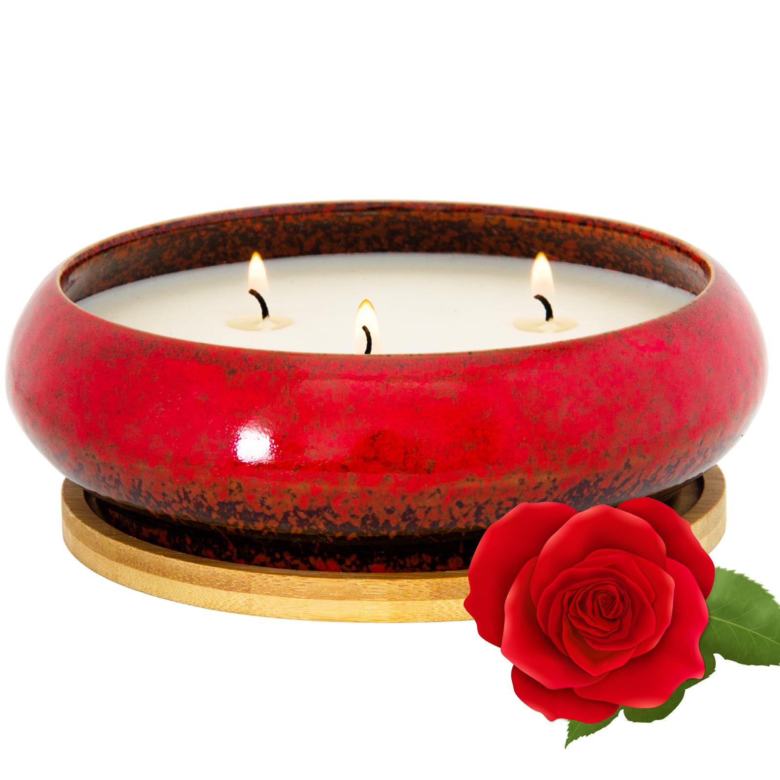 Scented Candles, 3 Wicks Large Rose Candles for Home Scented, 17 oz Aromatherapy Candle Gifts ARTKETTY uk supplements