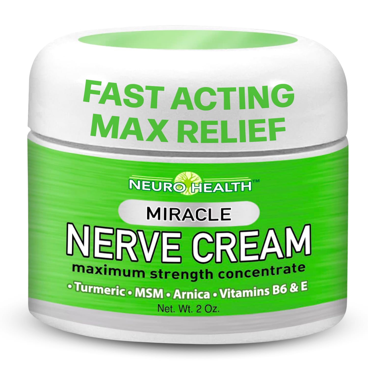 Neuro Health Miracle Nerve Cream - Maximum Strength - Turmeric and Arnica Blend for Neuropathy Discomfort Relief - Soothing Foot & Hand Formula with MSM, B6, E - Made in USA Neuro Health uk supplements