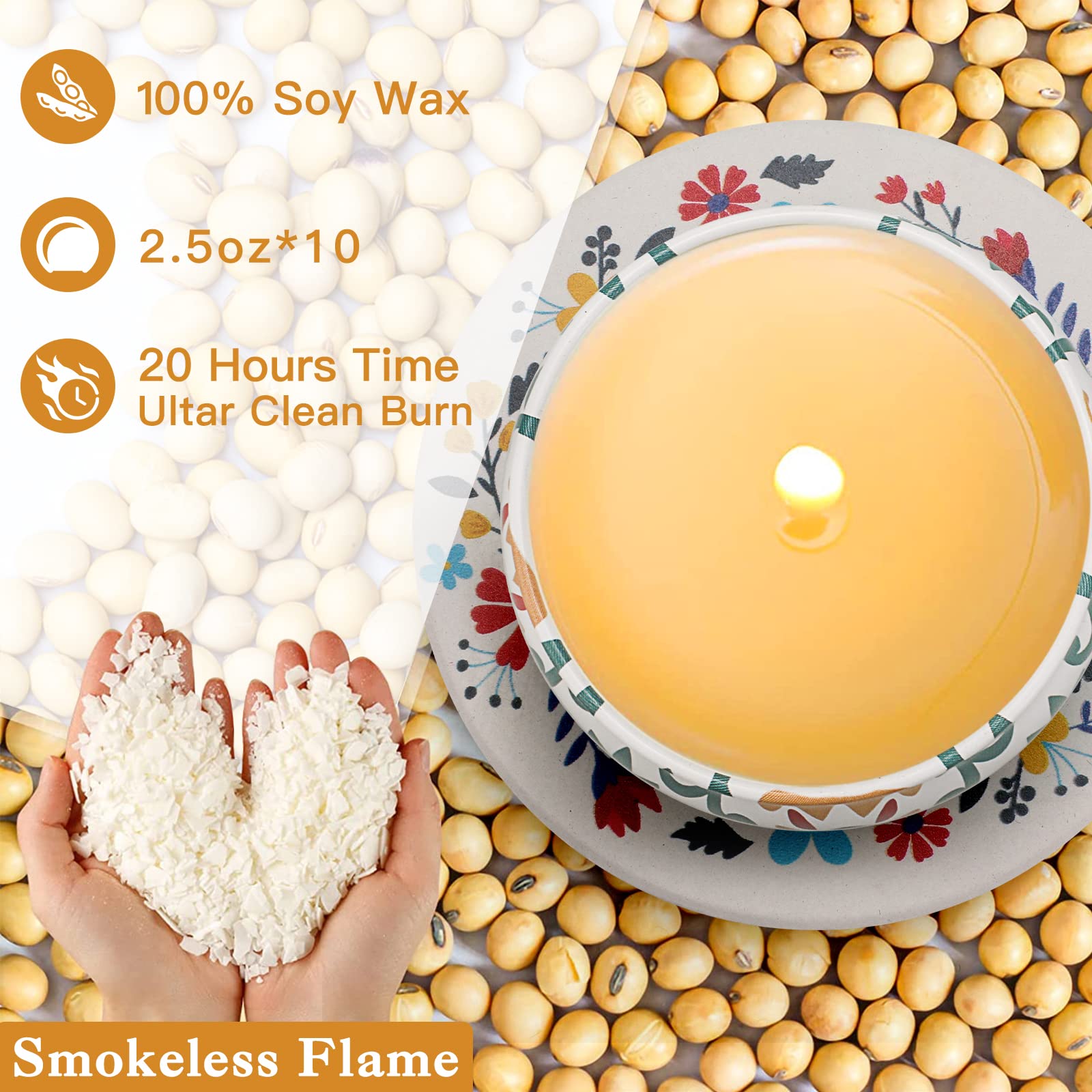 10 Pack Scented Candles Gifts, Aromatherapy Candles for Home Scented with 2 Coasters Yinuo Candle uk supplements