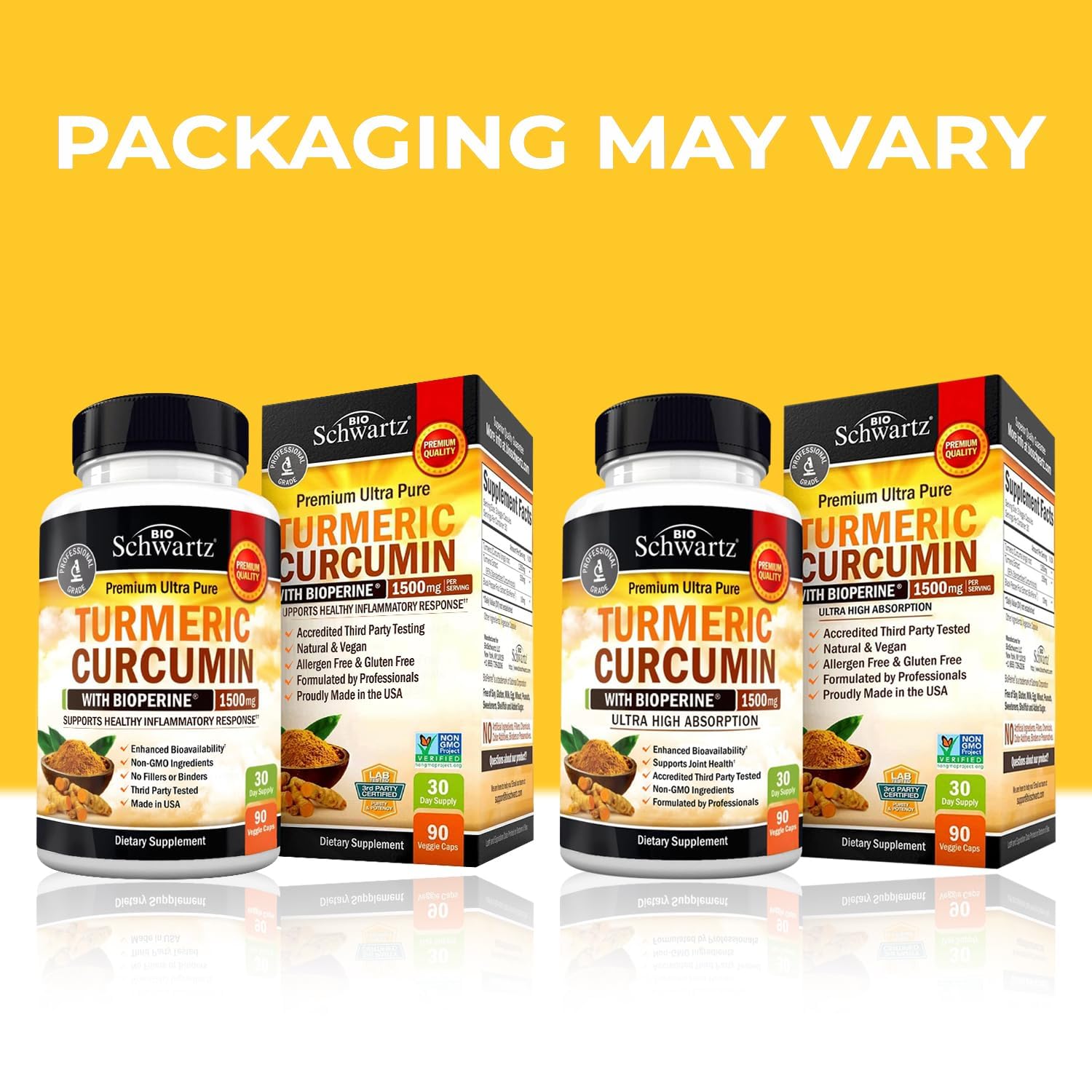 Turmeric Curcumin with Black Pepper Extract 1500mg - High Absorption BioSchwartz uk supplements