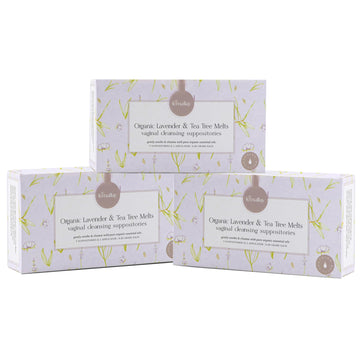 Femallay Lavender and Tea Tree Oil Vaginal Cleansing Suppositories for Hygiene, 100% Natural Melts Femallay uk supplements