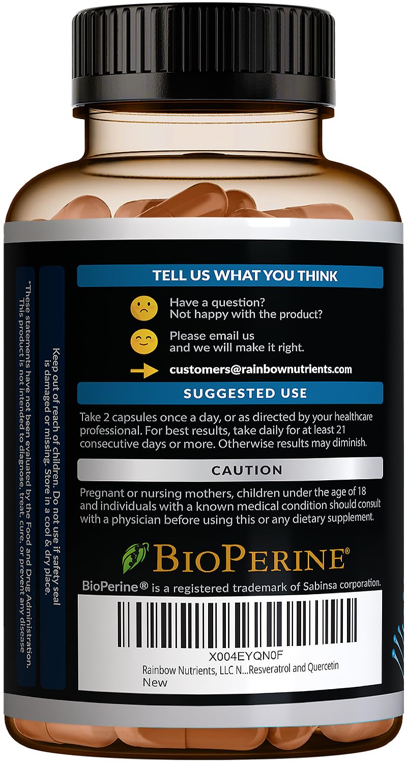 NMNH Supplement (NMN Alternative) NAD Booster for Anti-Aging, Cellular Energy & Nice Skin- Dihydronicotinamide mononucleotide, Resveratrol, Quercetin & BioPerine® for Max Absorption- 60 caps Rainbow Nutrients, LLC uk supplements