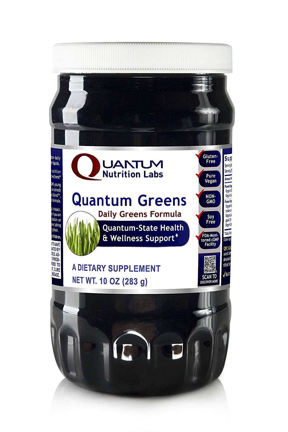Quantum Nutrition Labs Quantum Organic Greens- Super Greens Powder, Greens Superfood Powder for Drinks, Green Juice, Nutrition Support, Supergreens for Men & Women, Spinach, Alfalfa, Chlorella - 10 oz Quantum Nutrition uk supplements