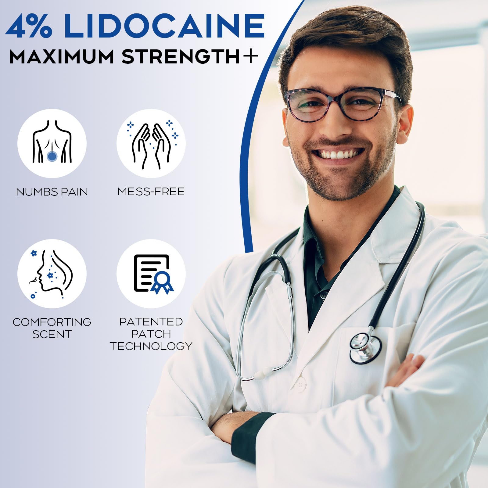 Uposiut Lidocaine 4% Patches - Extra Strength Lidocaine Patches (40 Patches), for Neck, Shoulder, Back, Knee, and Ankle Muscles, 12-Hour Effectiveness-A001L Uposiut uk supplements
