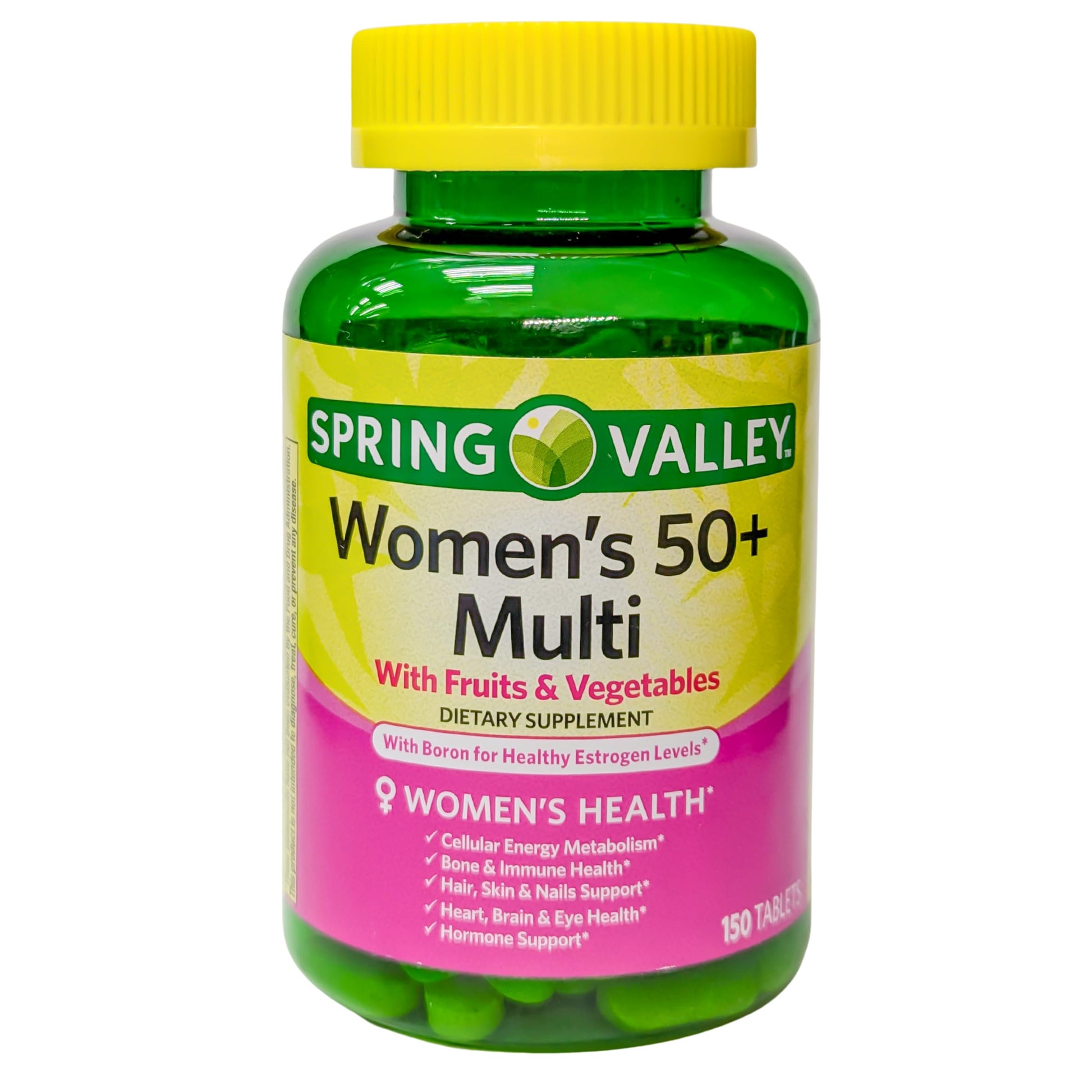 Spring Valley Women's 50+ Multi with Fruits & Vegetables Dietary Supplement 150 Tablets (One Bottle) Good Health Buena Salud uk supplements