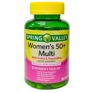 Spring Valley Women's 50+ Multi with Fruits & Vegetables Dietary Supplement 150 Tablets (One Bottle) Good Health Buena Salud uk supplements