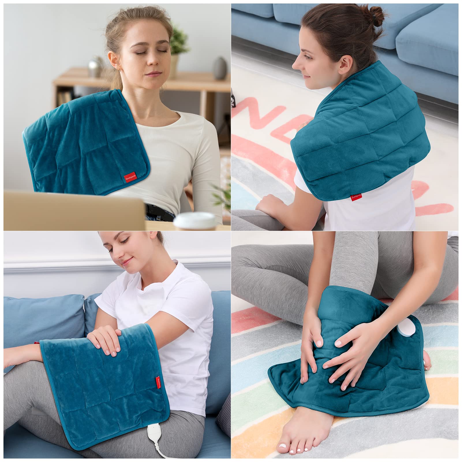 Comfytemp Full Weighted Heating Pad for Back Pain & Cramps Relief, 2.2lb Large Electric Comfytemp uk supplements
