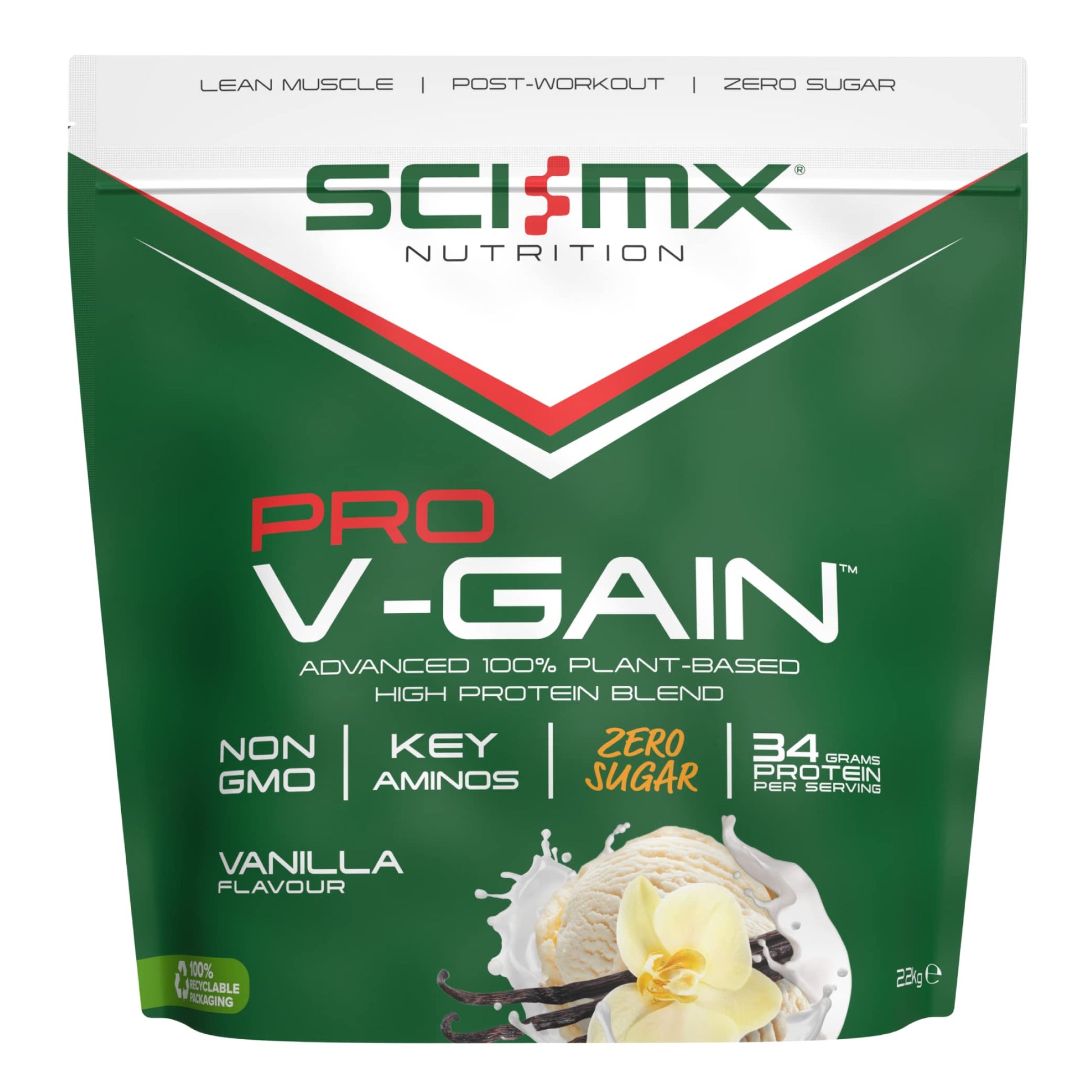 SCI-MX Pro-V Gain - 100% Vegan Vanilla Flavour Soy Protein Powder Isolate + B12 + Magnesium SCI-MX uk supplements