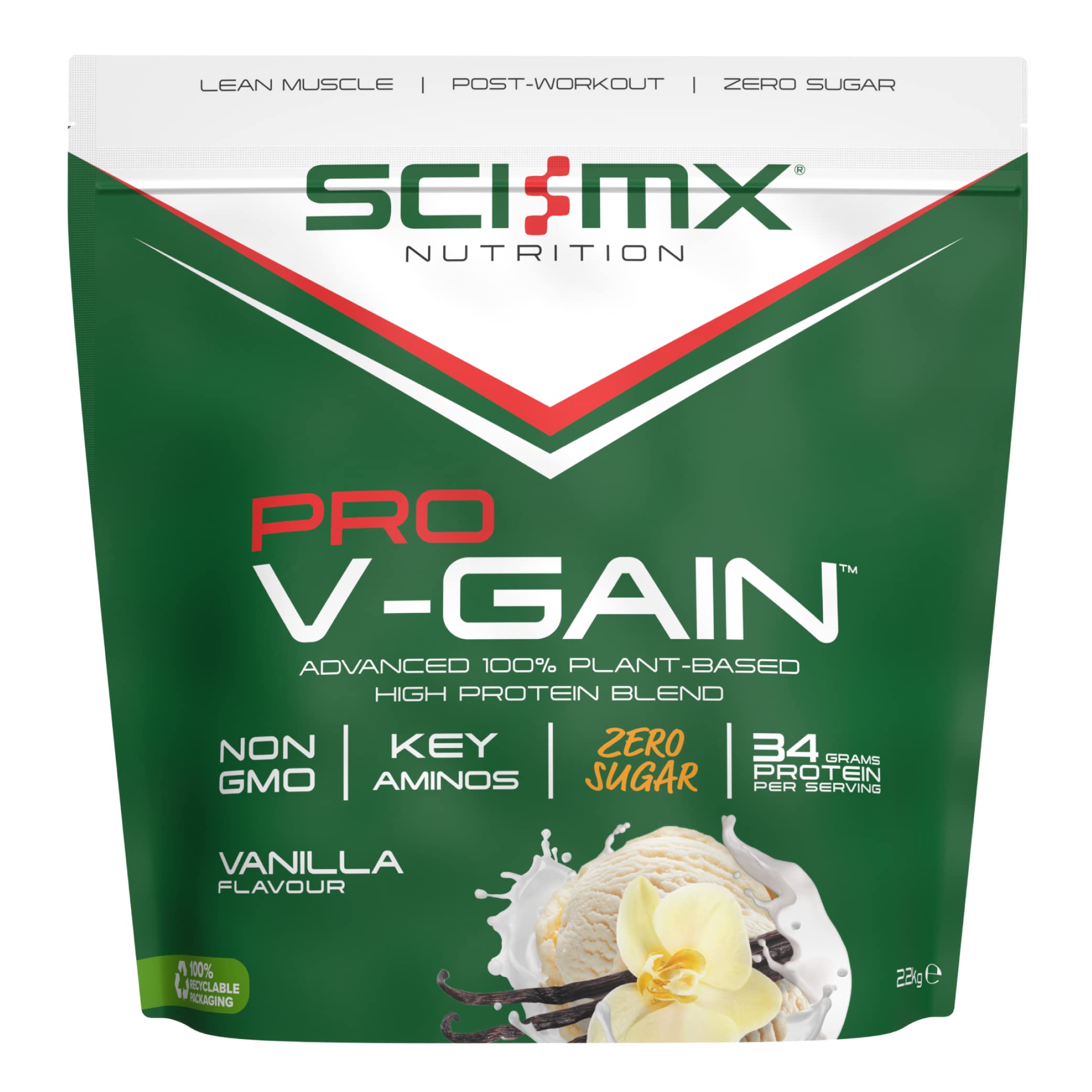 SCI-MX Pro-V Gain - 100% Vegan Vanilla Flavour Soy Protein Powder Isolate + B12 + Magnesium SCI-MX uk supplements