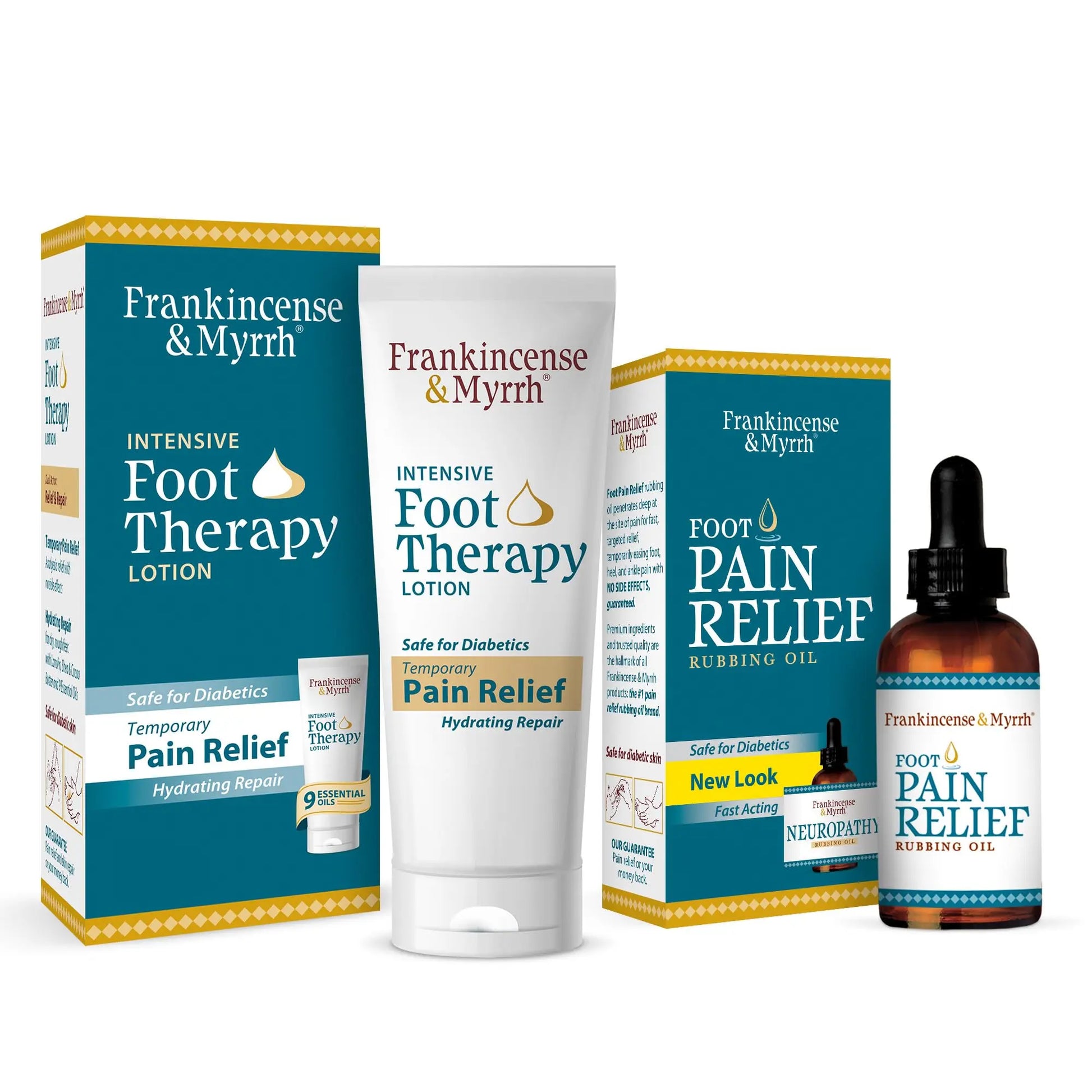 FRANKINCENSE & MYRRH Foot Pain Combo Pack: Foot Pain Relief Rubbing Oil (2 oz) and Intensive Therapy Lotion for feet (3 oz), Neuropathy, Nerve Relief, Frankincense Essential Oil, Maximum Strength FRANKINCENSE & MYRRH uk supplements