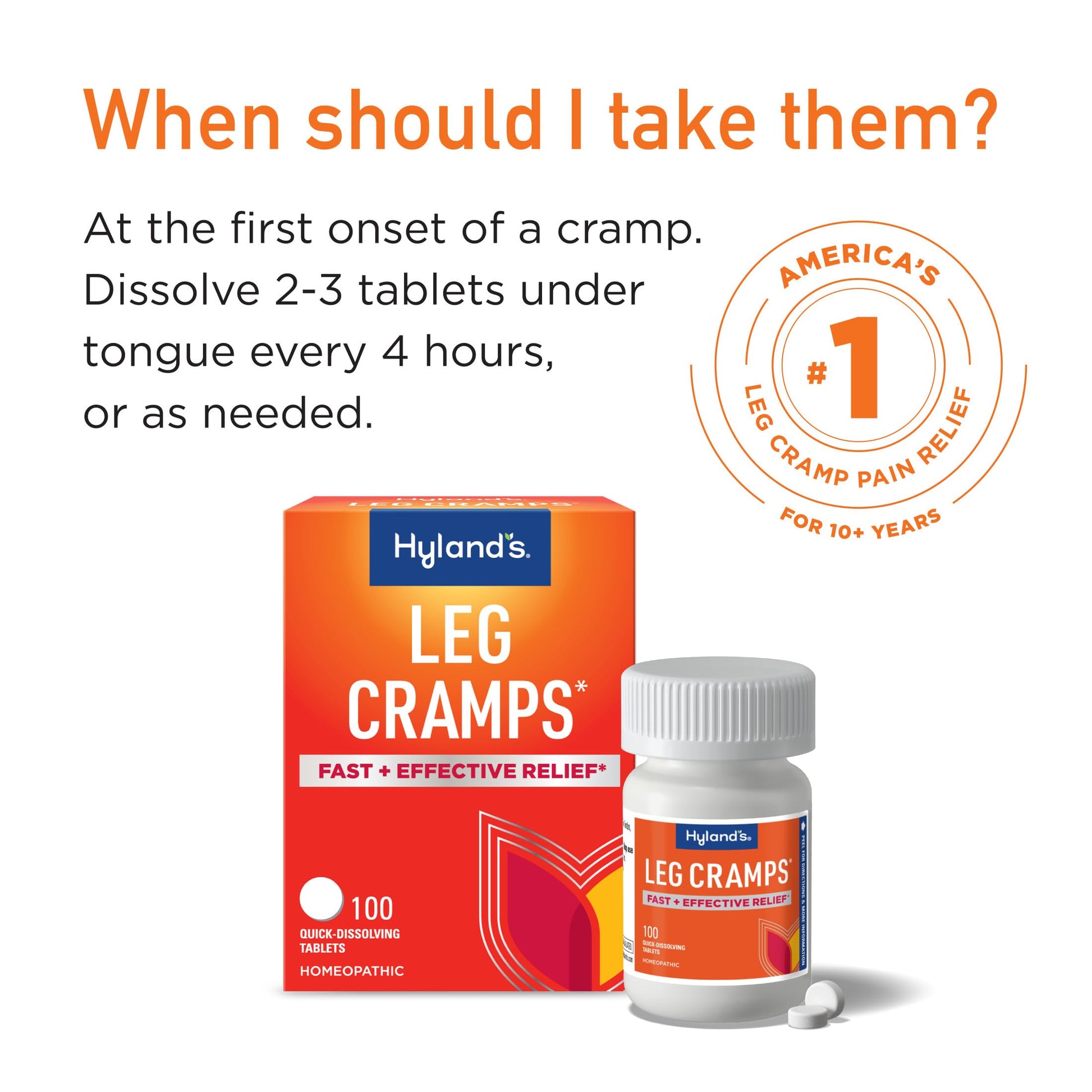Hyland's Leg Cramps, Relief of Leg, Calf, Charley Horses, and Foot Cramps, 100 Quick-Dissolving Tablets 3-Pack (300 Total) Hyland's uk supplements