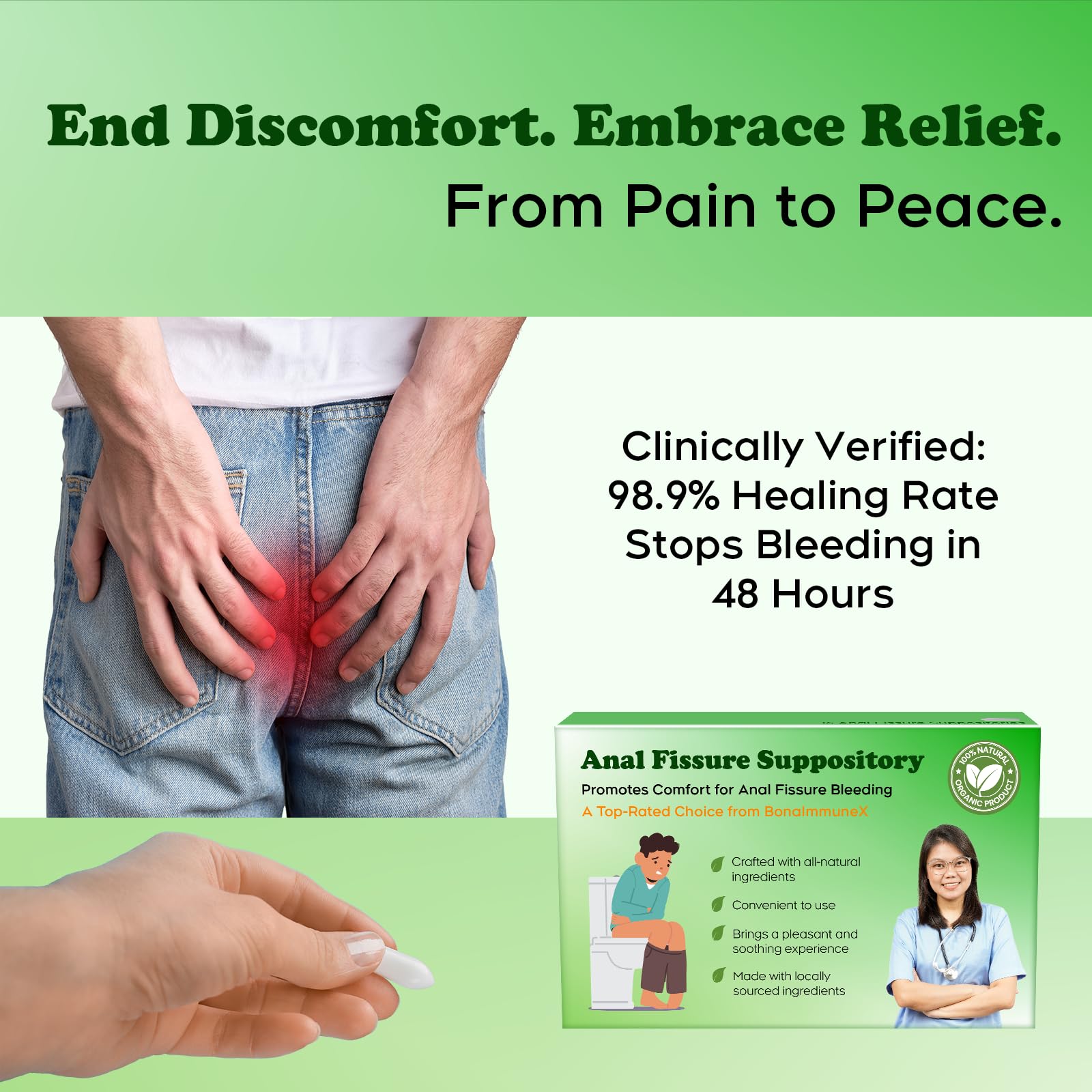 Peralpow Anal Fissure Suppositories | Expert-Formulation for Rectal Bleeding Associated with Hemorrhoids, Anus Fissures, Diarrhea & Constipation | Curcuminoids & Turmeric Extract | 16 Inserts Peralpow uk supplements