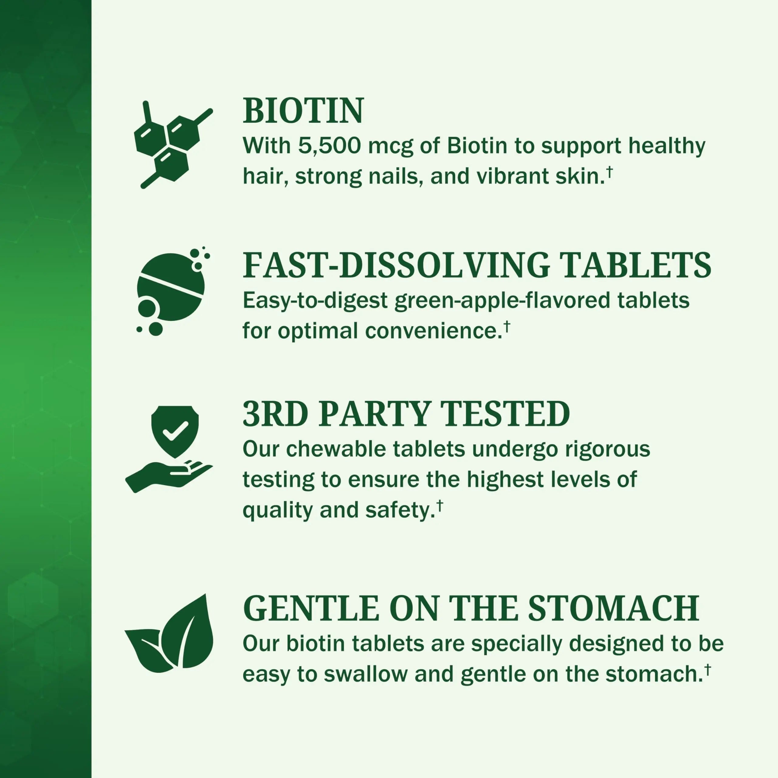 BioSchwartz Bariatric Biotin Chewable Tablets - 5500mcg Biotin per Serving - Green Apple Flavor, 3 Month Supply - Sugar-Free Hair Skin Nails Vitamins BioSchwartz uk supplements