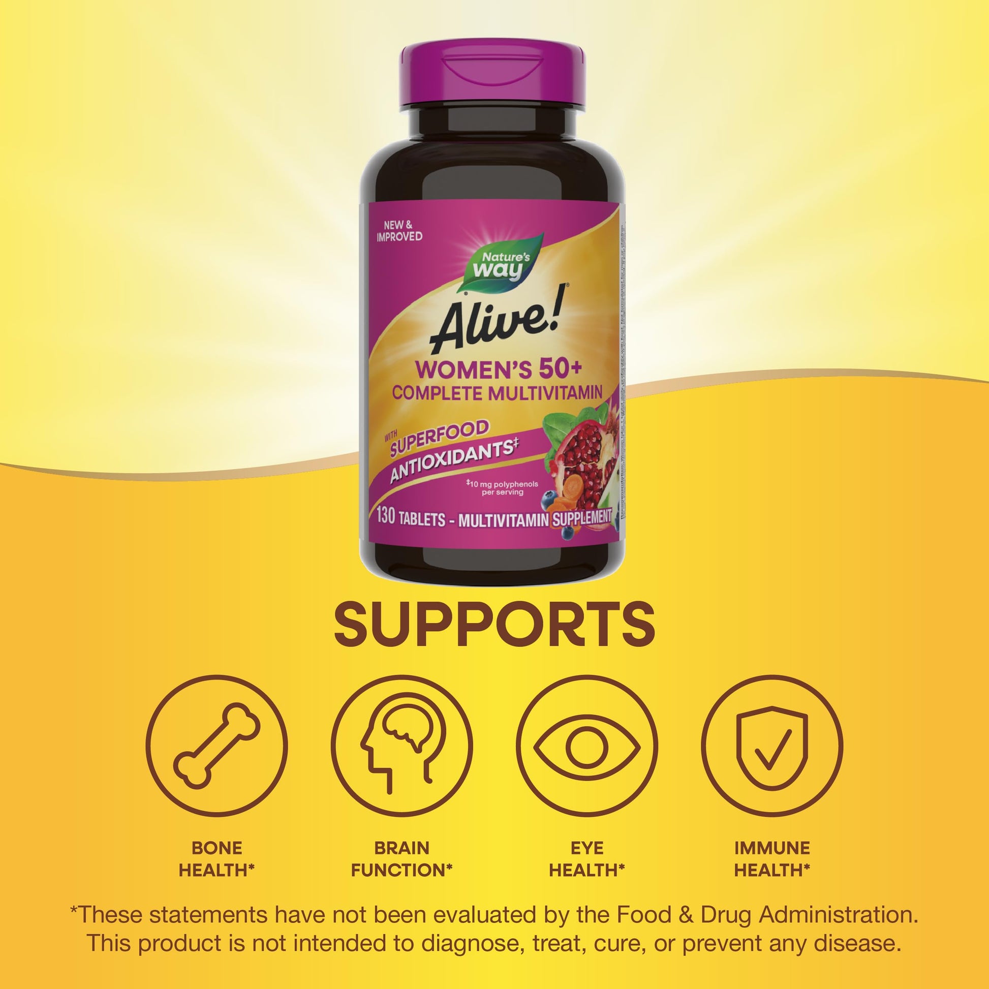 Nature's Way Alive! Women's 50+ Complete Multivitamins, Supports Healthy Heart, Brain, Bones Nature's Way uk supplements