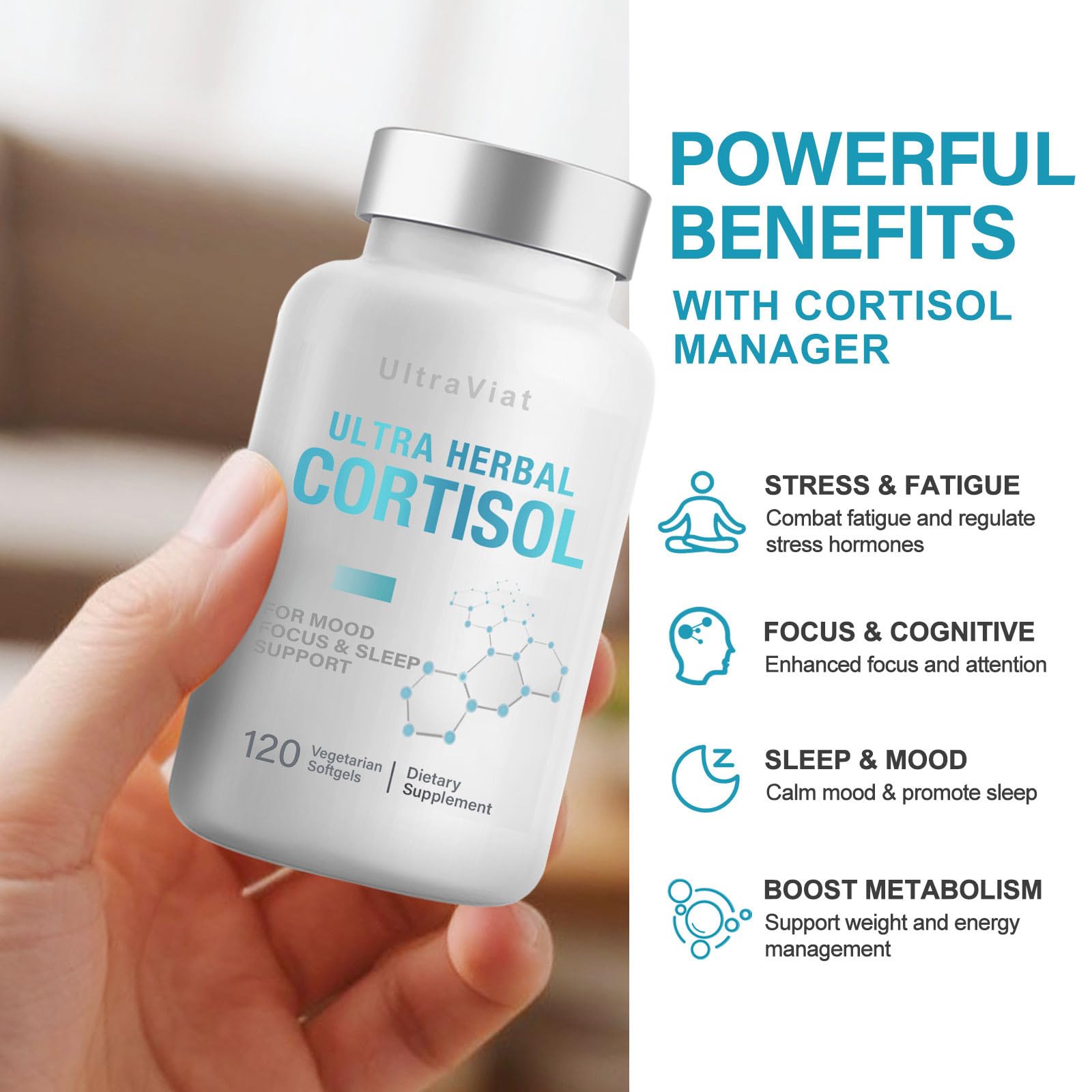 Cortisol Supplements for Women/Men, Cortisol Reducer with Ashwagandha, Rhodiola Rosea, L-Theanine, Support Hormone Balance, Stress & Sleep EVYOUNG uk supplements