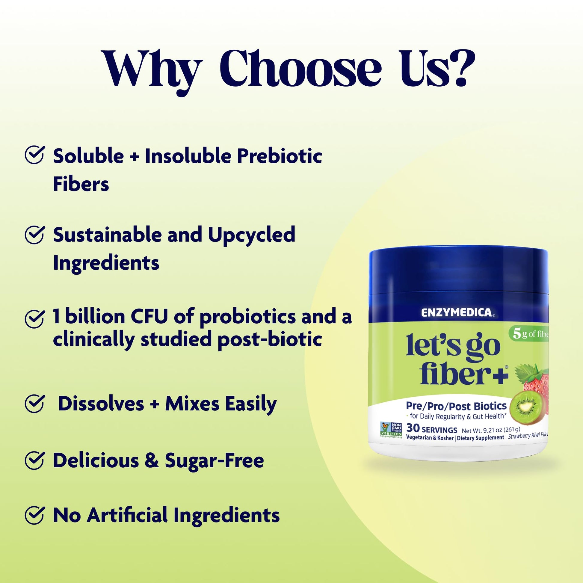 Enzymedica, Let’s Go Fiber+ Strawberry & Kiwi, Prebiotics & Probiotics, Postbiotic, Soluble Fiber for Gut Health, Regularity, Powder for Men & Women, Sugar-Free, 30 Servings Enzymedica uk supplements