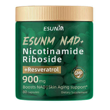 ESUNM Liposomal NAD+ Supplement with Resveratrol, NMN Supplement NAD Resveratrol Support Cellular Health, Stamina & Healthy Aging,Third-Party Tested，80 Capsules ESUNM uk supplements