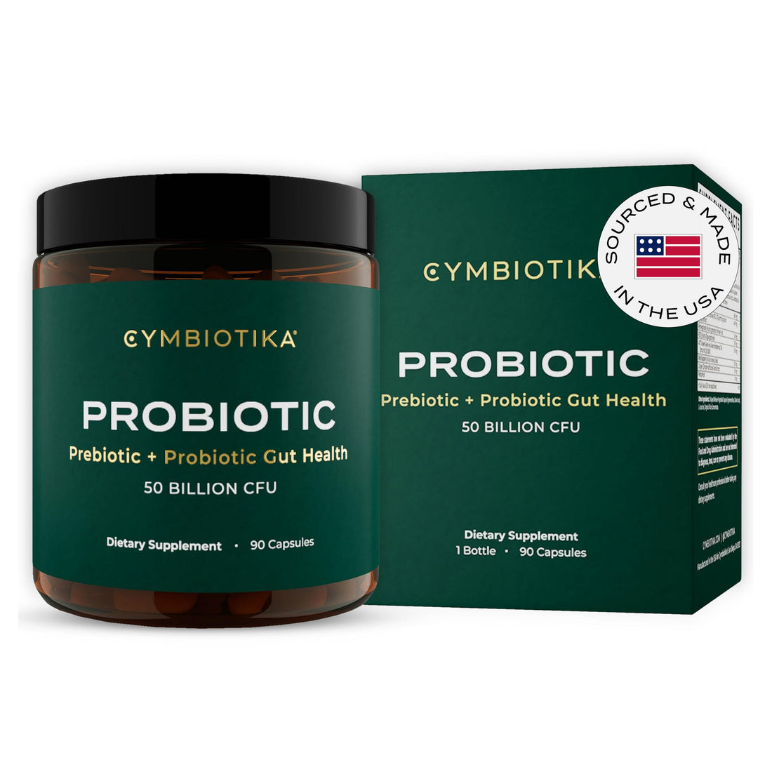 CYMBIOTIKA Probiotic + Prebiotic, 60 Billion CFU - 19 Strains, Gut Health Supplement for Women & Men, Immune Support, Digestive Health, & Gut Balance, 90 Capsules, 1 Month Supply, Made in USA CYMBIOTIKA uk supplements
