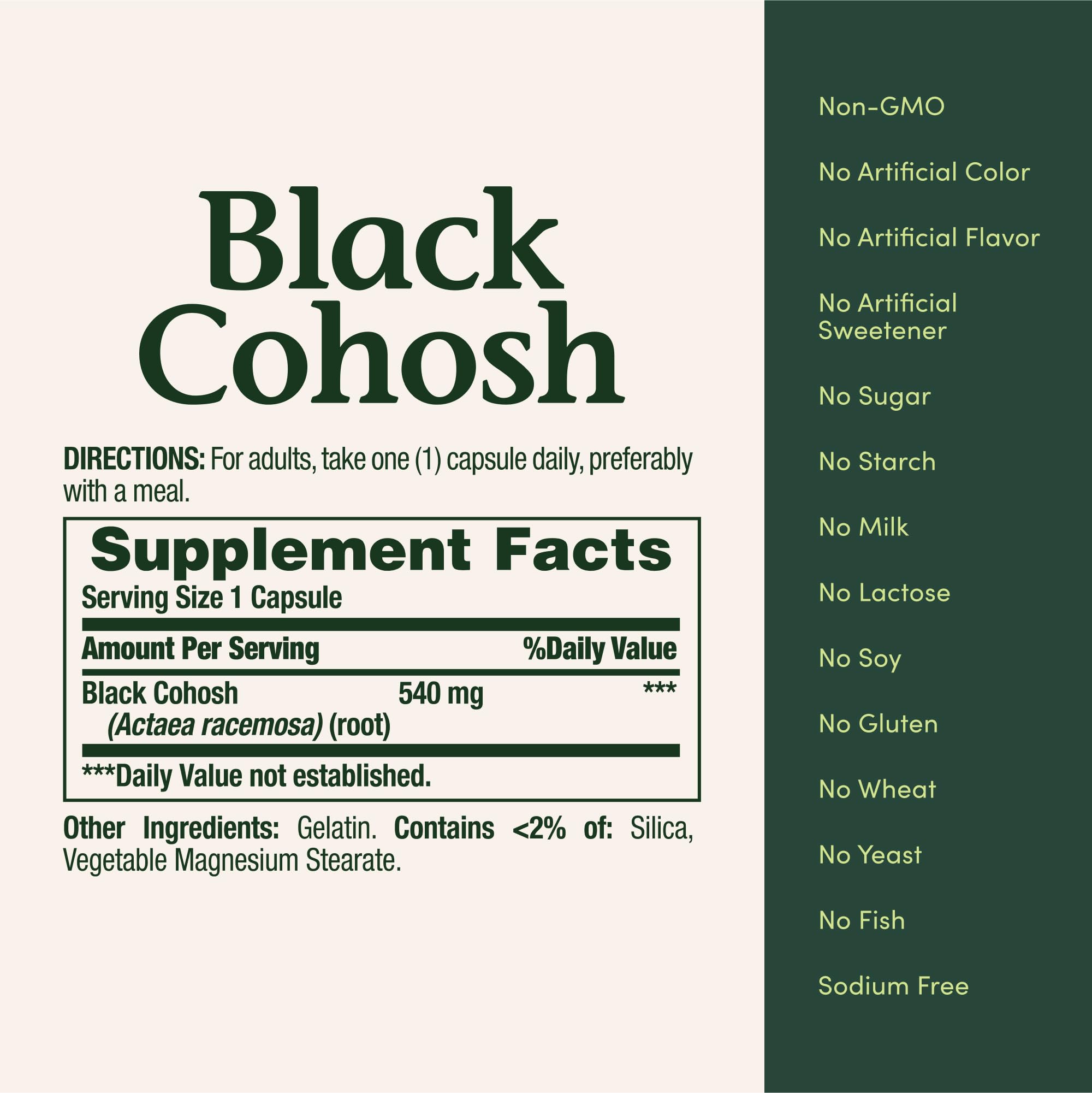 Nature's Bounty Black Cohosh Root Pills and Herbal Health Supplement, Natural Menopausal Support, 540 mg, 100 Capsules Nature's Bounty uk supplements