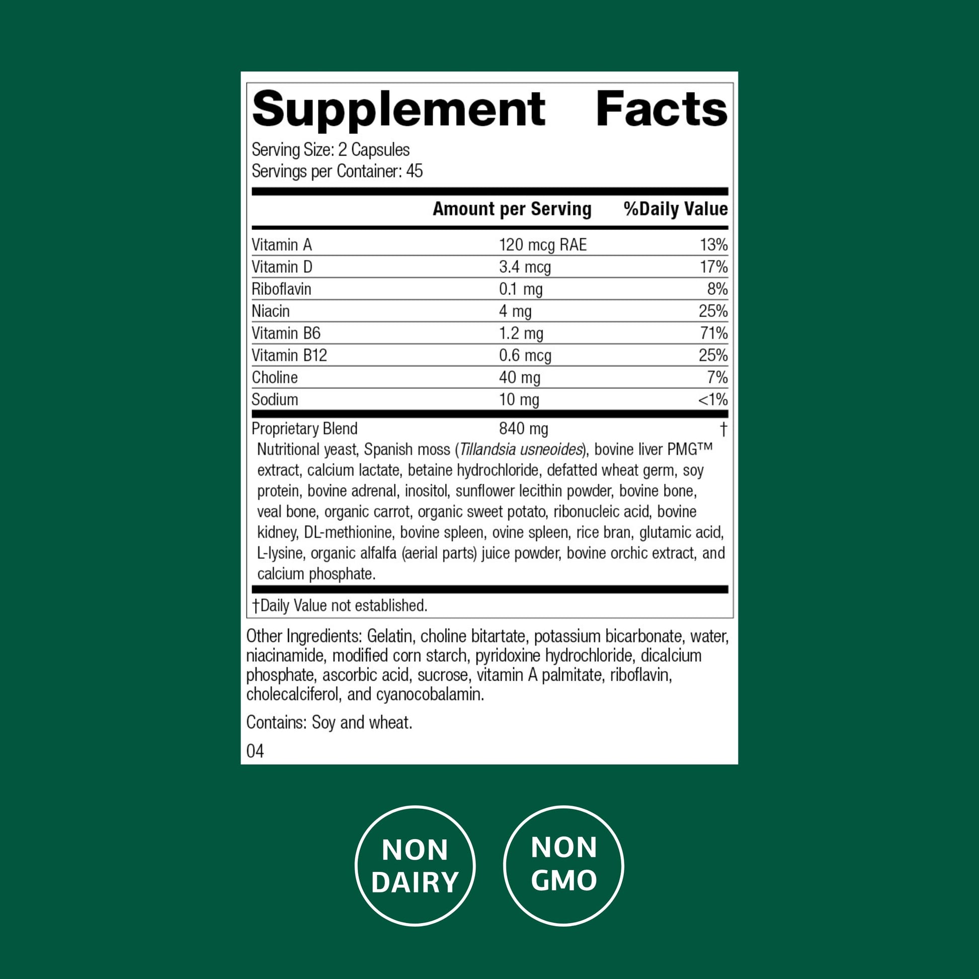 Standard Process Senaplex - Nervous System Support with Niacin, Vitamin B12 & B6 - Supports Brain Health & Cellular Health - Offers Antioxidant Activity - Non-Dairy - 90 Capsules (45 Servings) Standard Process Inc. uk supplements