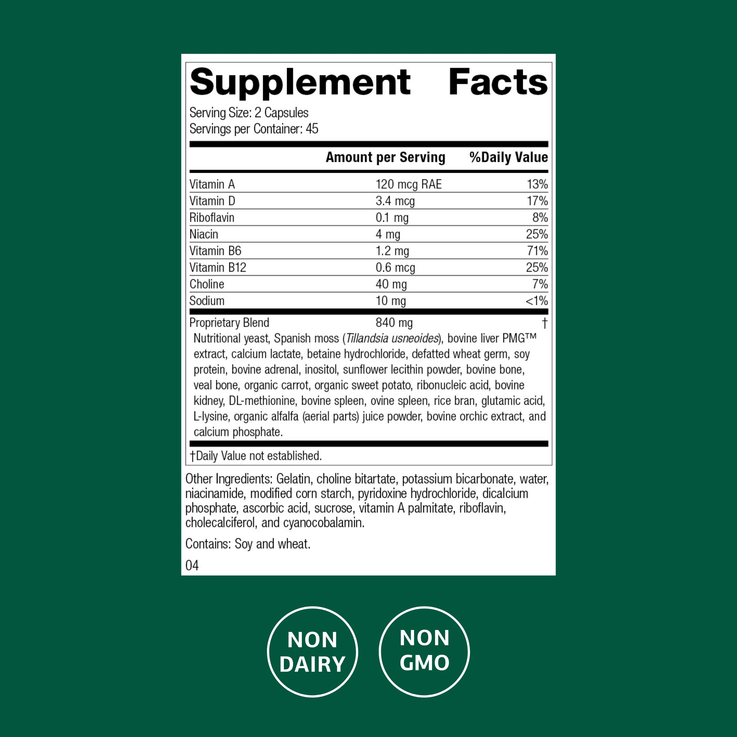 Standard Process Senaplex - Nervous System Support with Niacin, Vitamin B12 & B6 - Supports Brain Health & Cellular Health - Offers Antioxidant Activity - Non-Dairy - 90 Capsules (45 Servings) Standard Process Inc. uk supplements