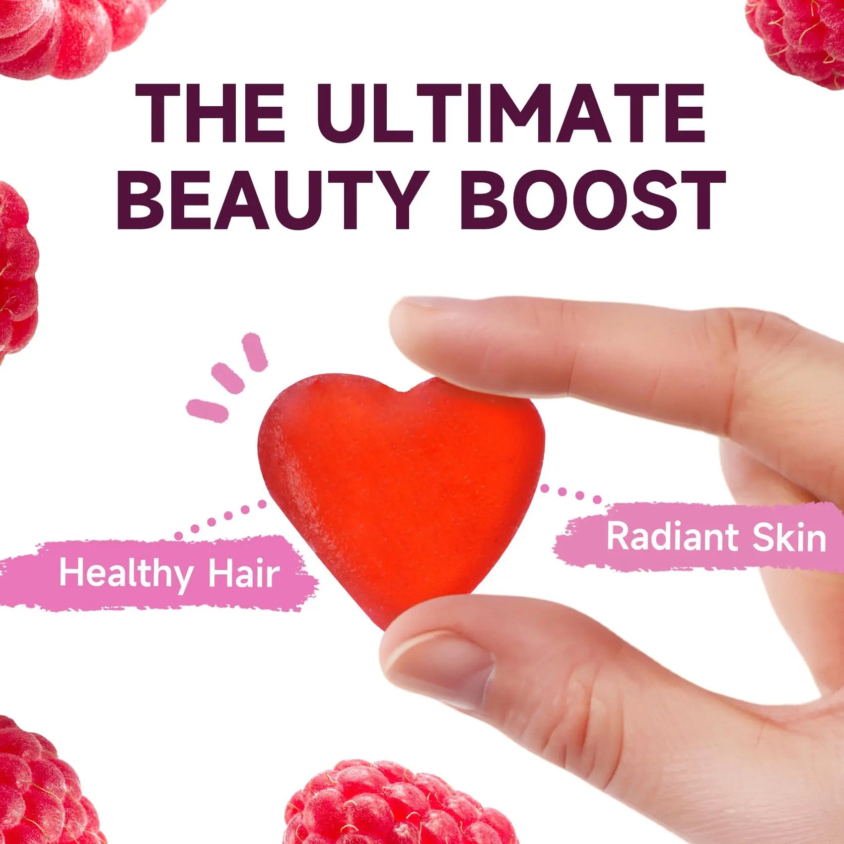 CAUPIA Hair Skin and Nails Gummies, All-in-One Advanced Formula Supports Hair Growth - Skin Health & Nail Strength - 30 Gummies CAUPIA uk supplements