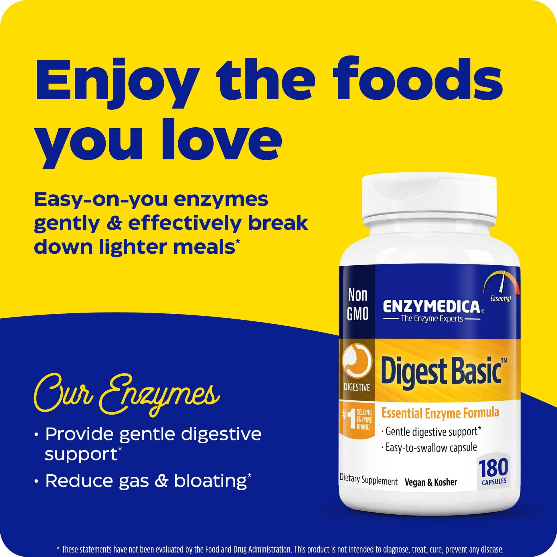 Enzymedica Digest Basic, Digestive Enzymes for Sensitive Stomachs, Offers Fast-Acting Enzymedica uk supplements