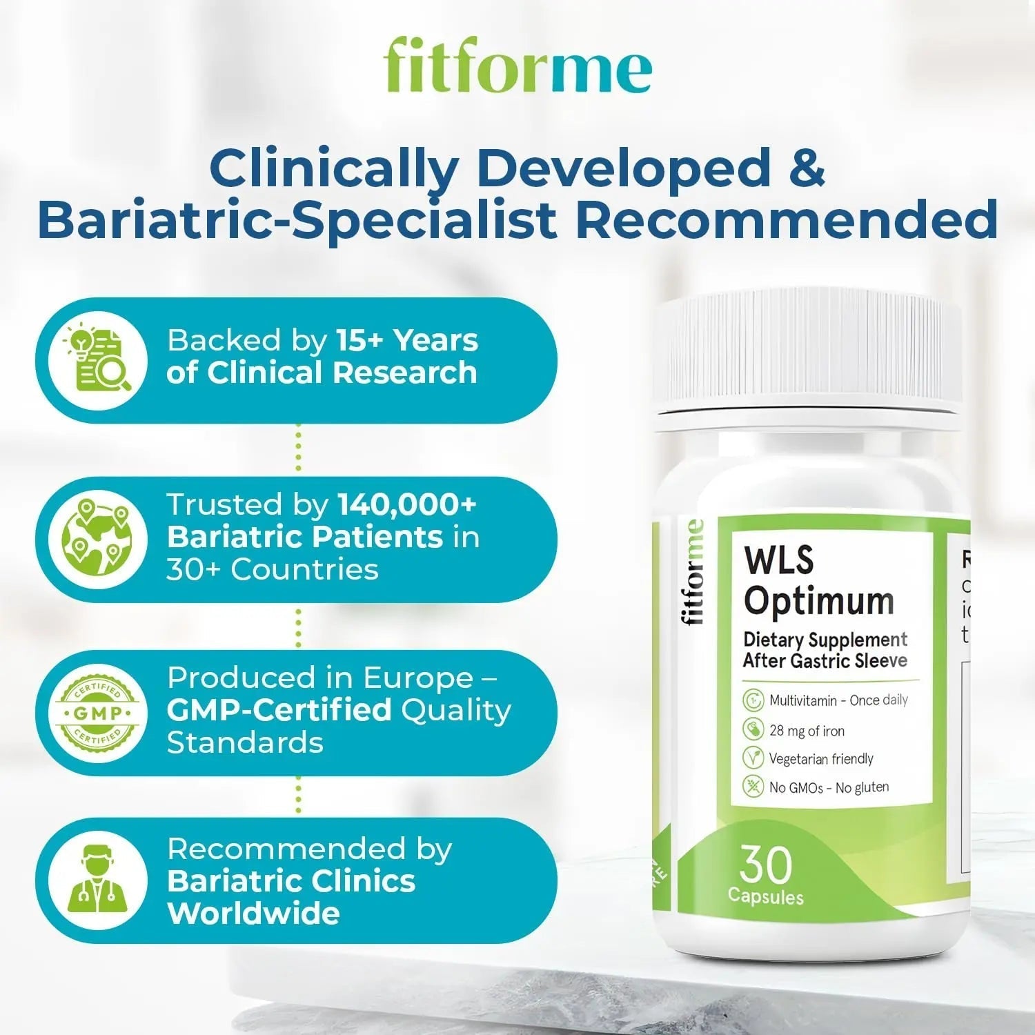 FitForMe Bariatric Multivitamin, Tailored for Gastric Sleeve Surgery – One-a-Day Capsule, 30-Day Supply, Easy-to-Swallow WLS Optimum Capsule FitForMe uk supplements