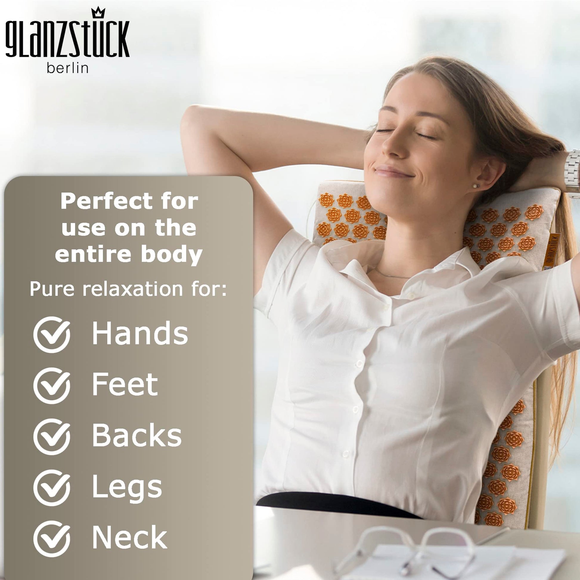 Glanzstück Berlin® Health Collection XXL Acupressure Mat Set for Full Body for Tension Headaches Glanzstück Berlin uk supplements