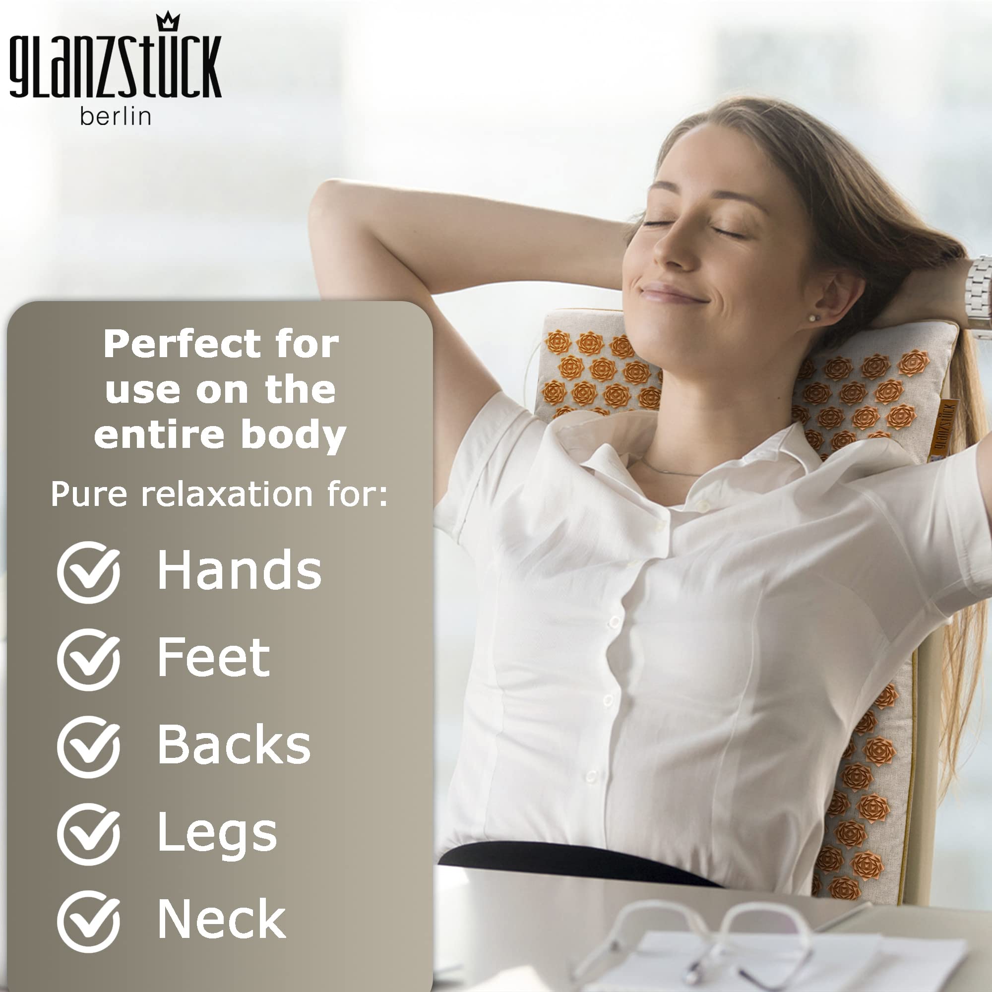 Glanzstück Berlin® Health Collection XXL Acupressure Mat Set for Full Body for Tension Headaches Glanzstück Berlin uk supplements