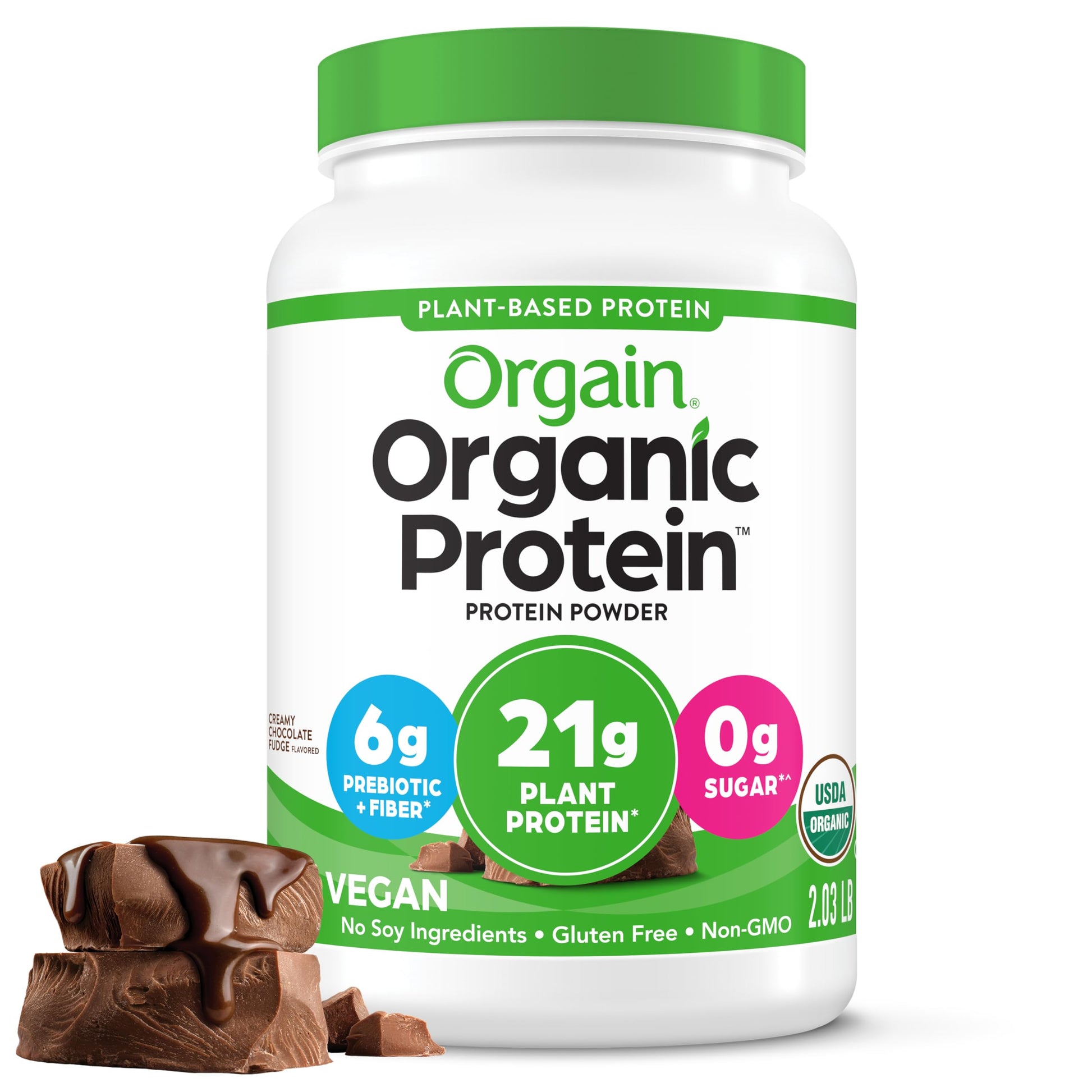 Orgain Organic Vegan Protein Powder, Creamy Chocolate Fudge - 21g Plant Based Protein Orgain uk supplements