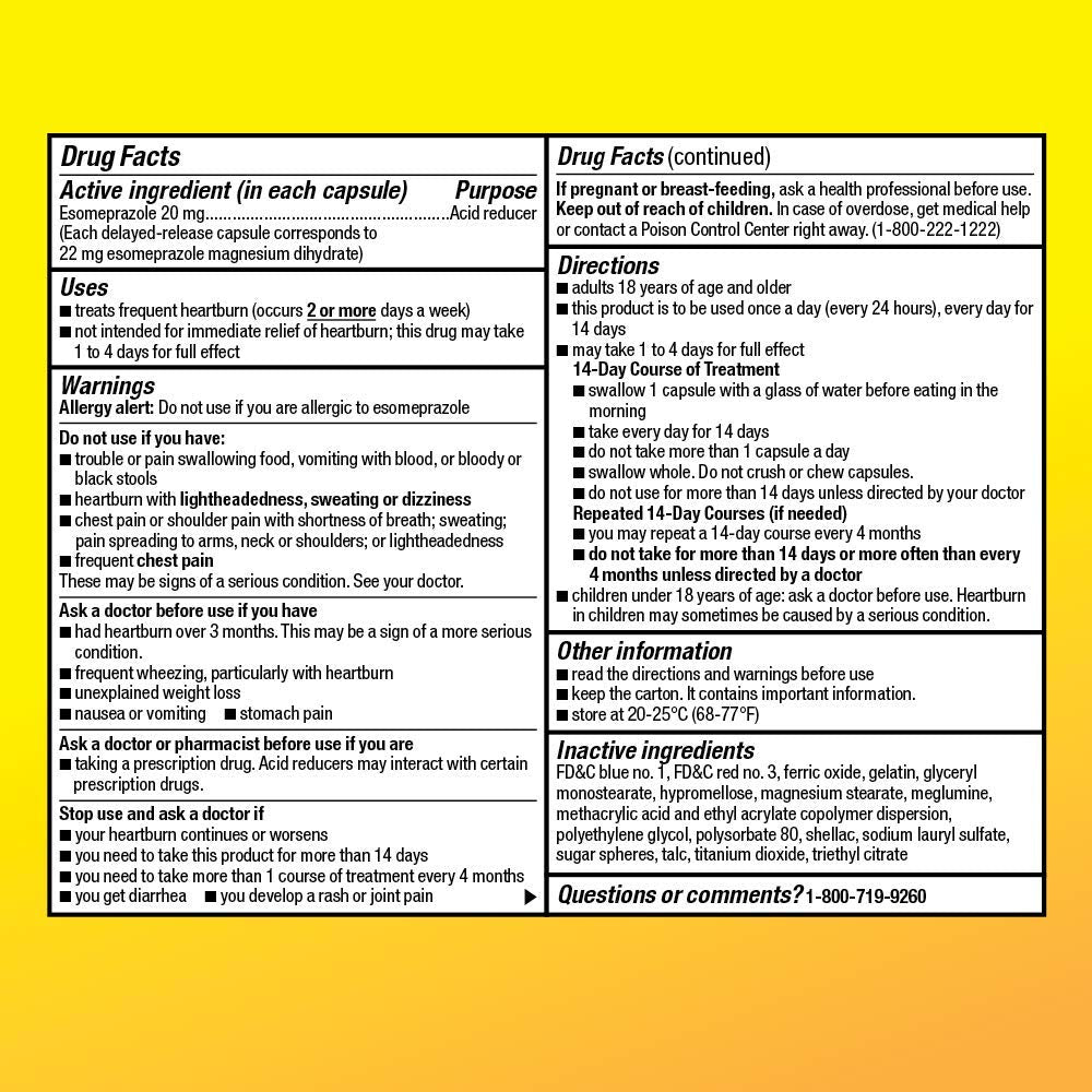 Amazon Basic Care Esomeprazole Magnesium Delayed Release Capsules, 20 mg, Acid Reducer, 42 Count Amazon Basic Care uk supplements