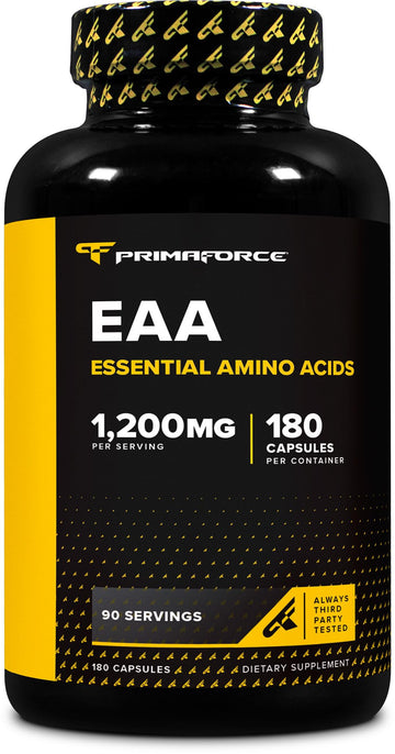 Primaforce EAA Capsules 1200mg, 180 Capsules, 90 Servings - Essential Amino Acids - Non-GMO, Gluten Free & Vegitarian Friendly Primaforce uk supplements