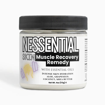 Nessential Skin Muscle Recovery Remedy with Essential Oils, Intense Hydration Cream, Natural Ingredients, Aloe, Grapeseed, Coconut, Shea Butter, 4 oz Nessential Skin uk supplements