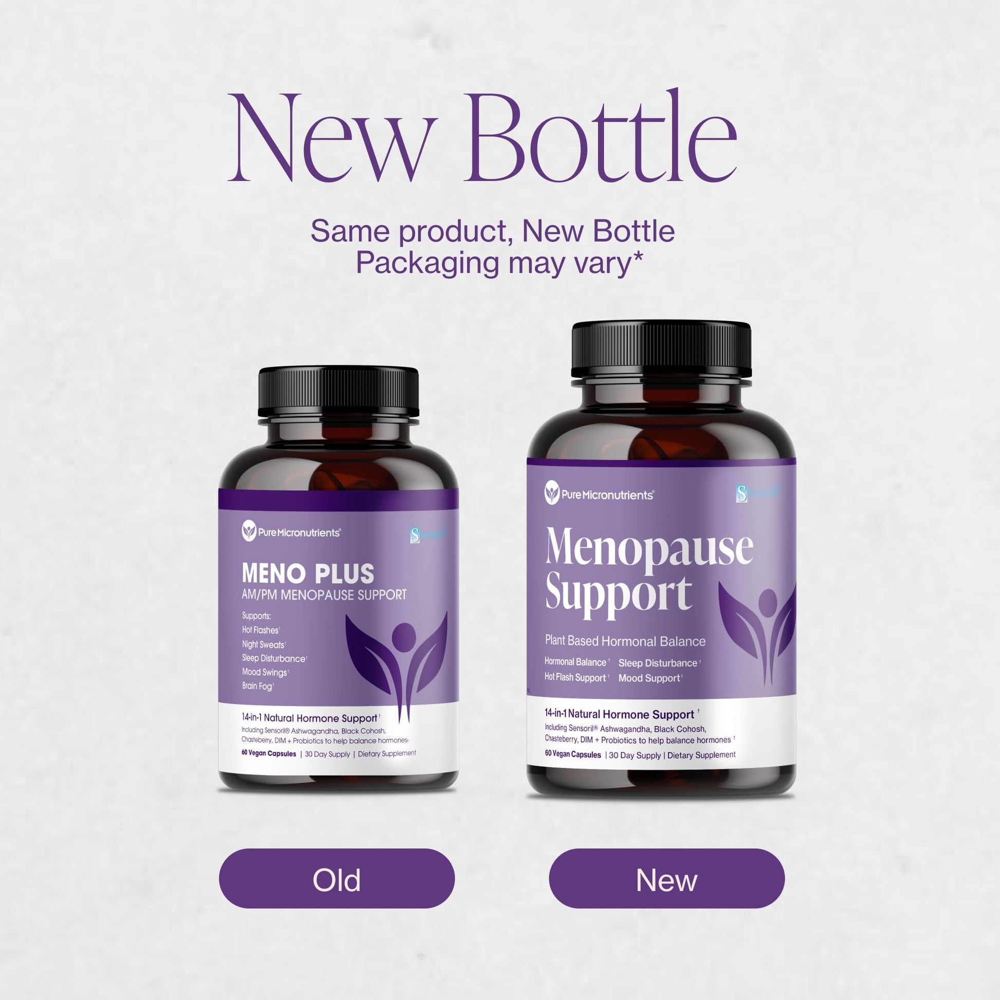 Menopause Supplements for Women - Natural Hormone Balance - Hot Flashes, Night Sweats, Sleep & Mood Support. with Sensoril® Ashwagandha, DIM, Chaste Berry & Black Cohosh Root - 60 Count Pure Micronutrients uk supplements