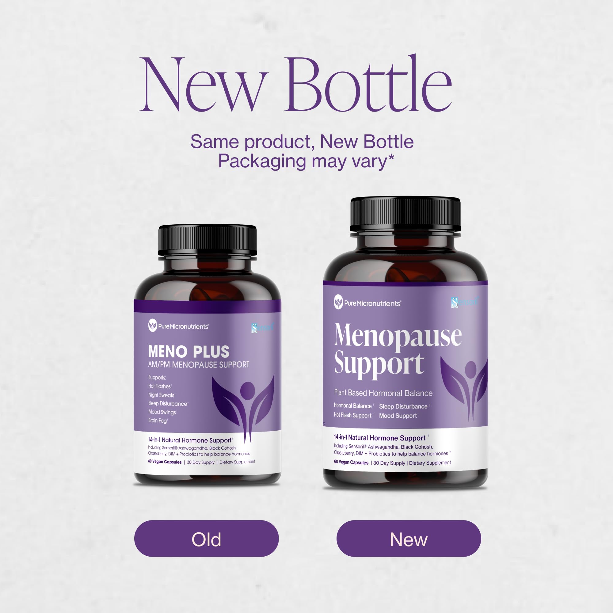 Menopause Supplements for Women - Natural Hormone Balance - Hot Flashes, Night Sweats, Sleep & Mood Support. with Sensoril® Ashwagandha, DIM, Chaste Berry & Black Cohosh Root - 60 Count Pure Micronutrients uk supplements