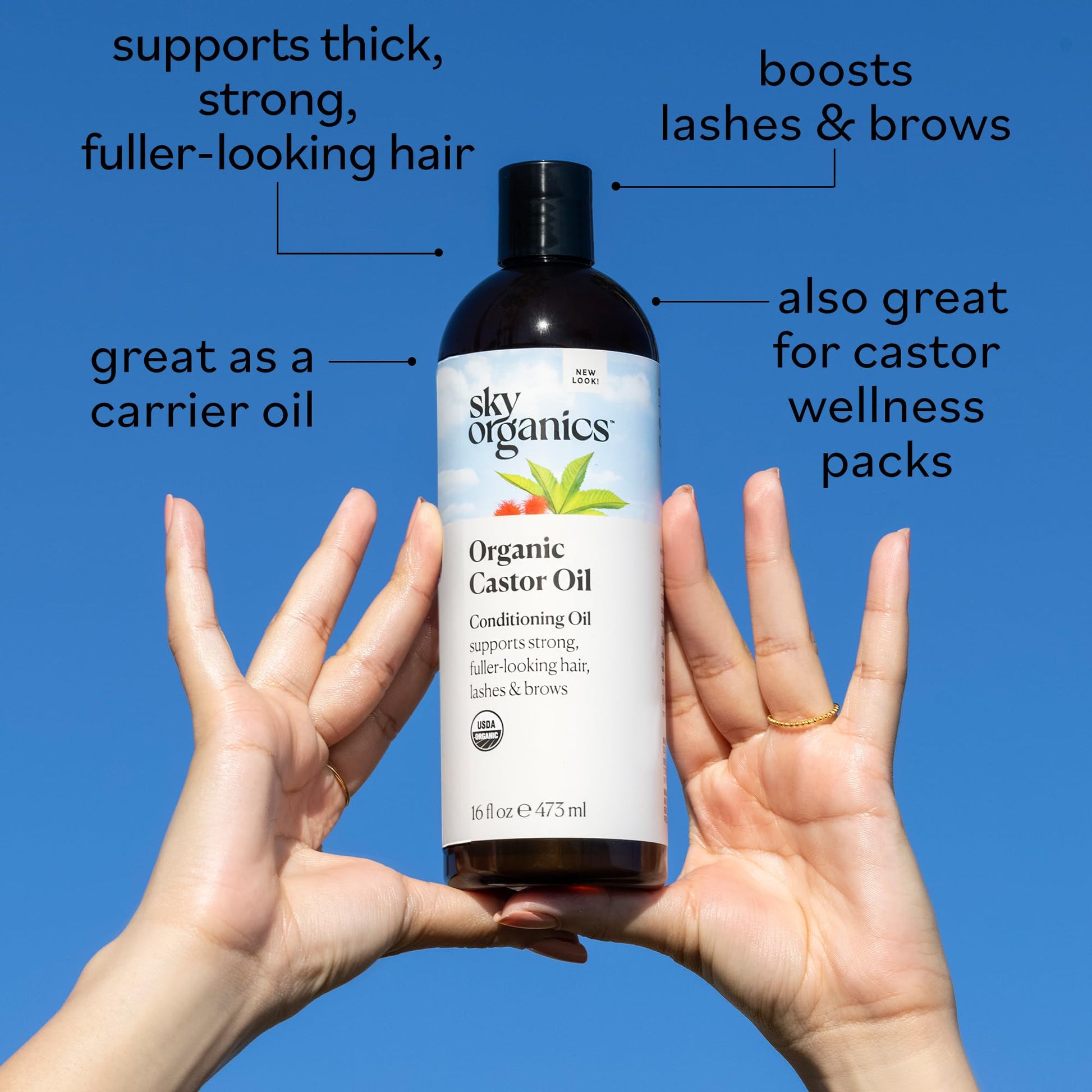 Sky Organics Castor Oil (2x16oz) USDA Organic Cold-Pressed Unrefined100% Pure Sky Organics uk supplements