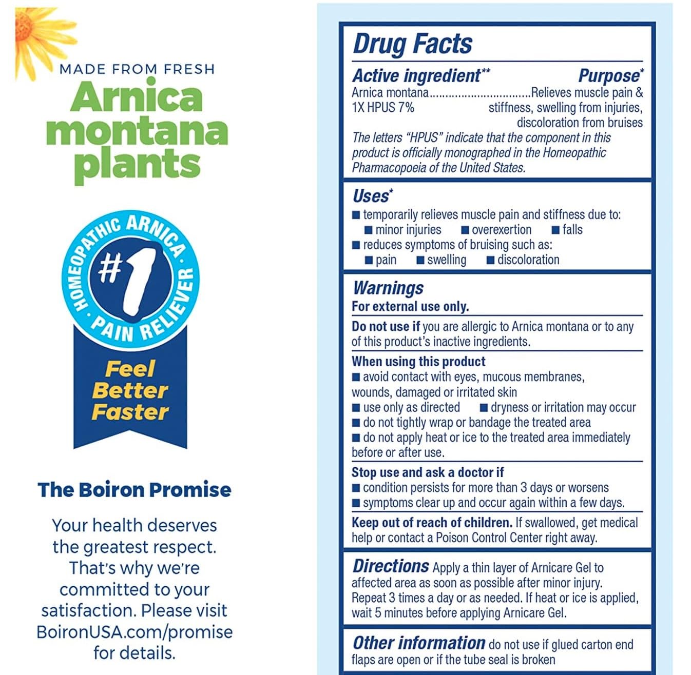 Boiron Arnicare 4.2oz Gel (Pack of 2) - Soothing Relief - Muscle & Joint Pain, Bruises, Swelling - Fragrance-Free Boiron uk supplements
